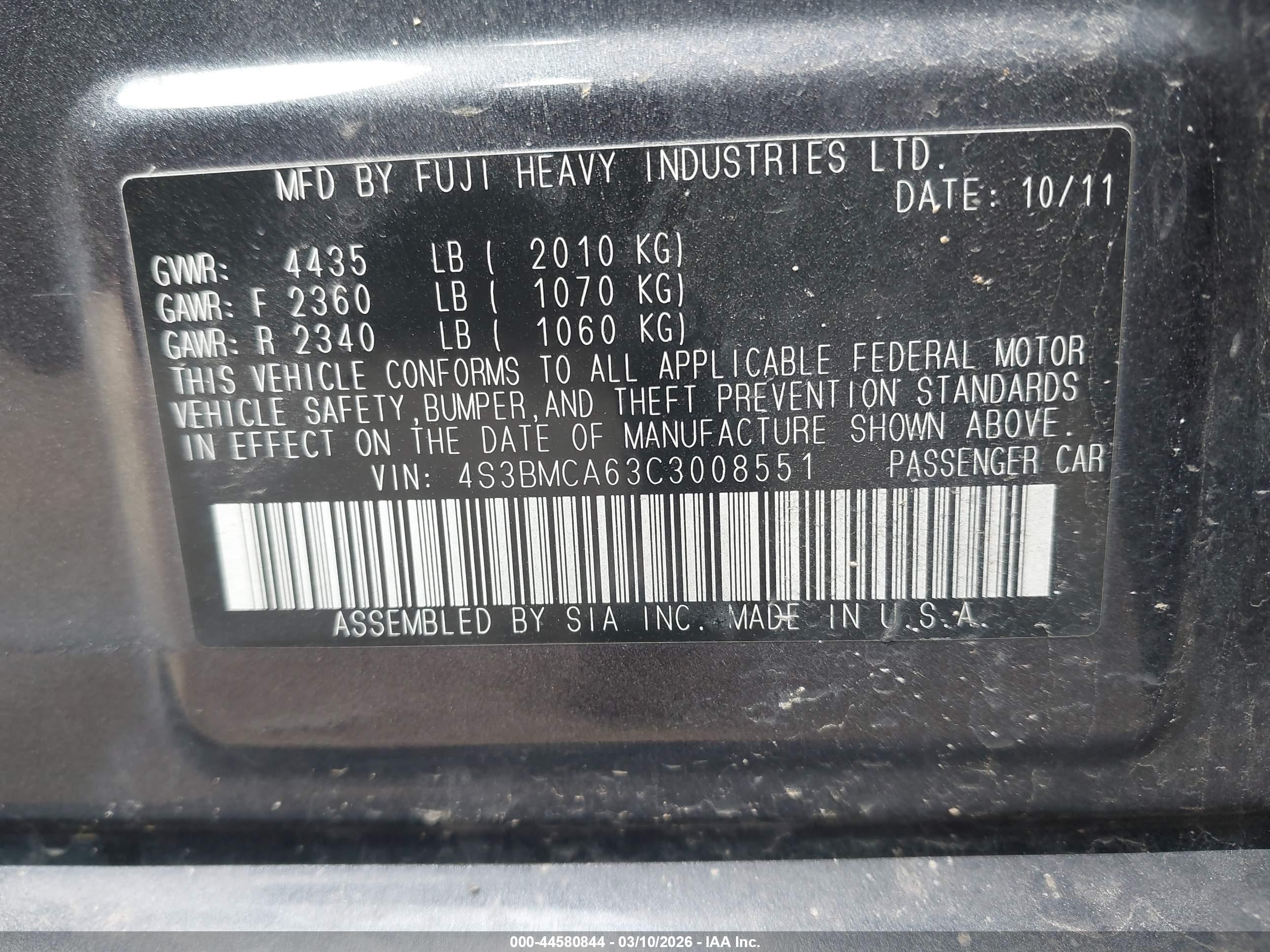 SUBARU LEGACY image 9