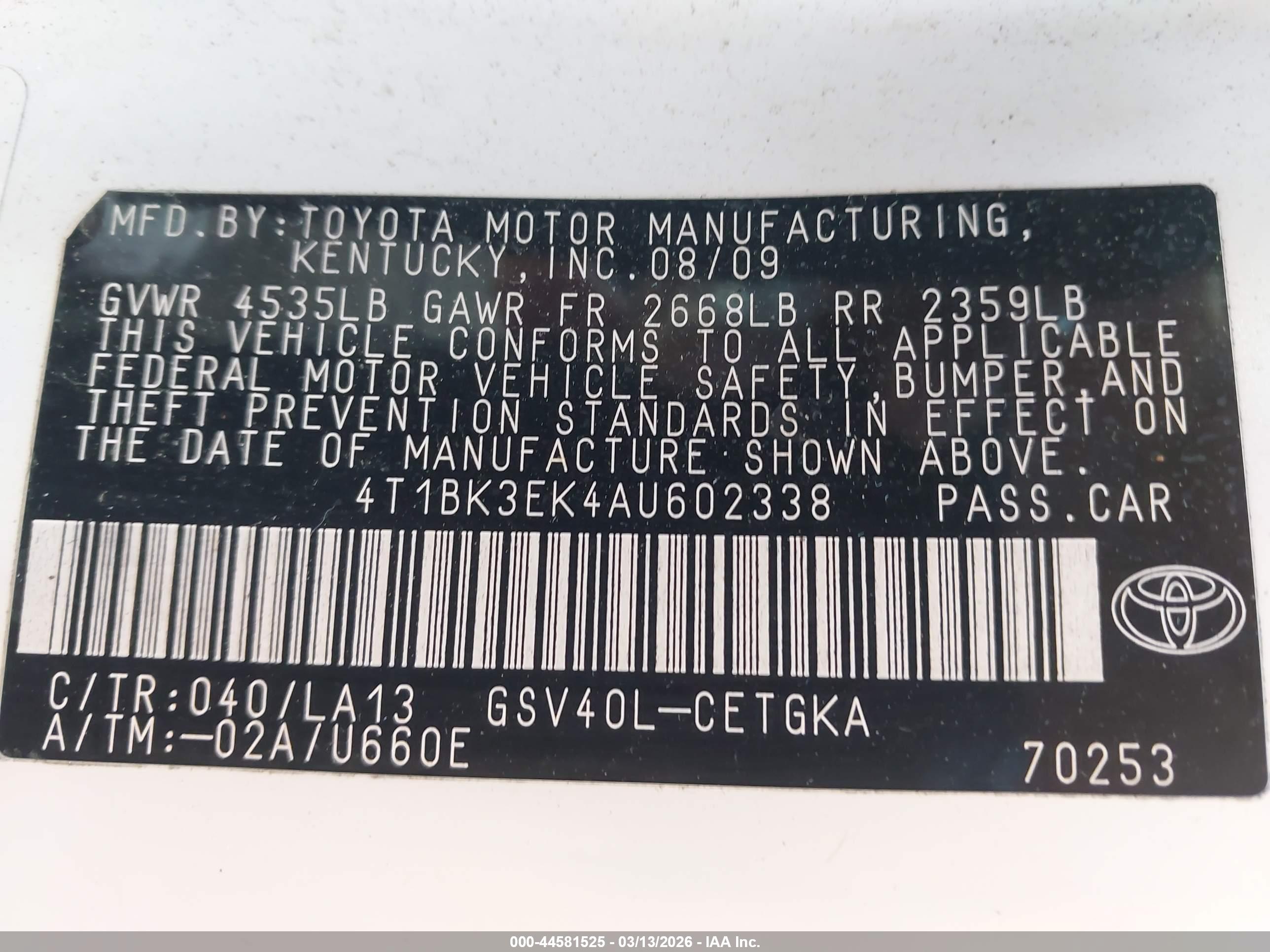 TOYOTA CAMRY image 9