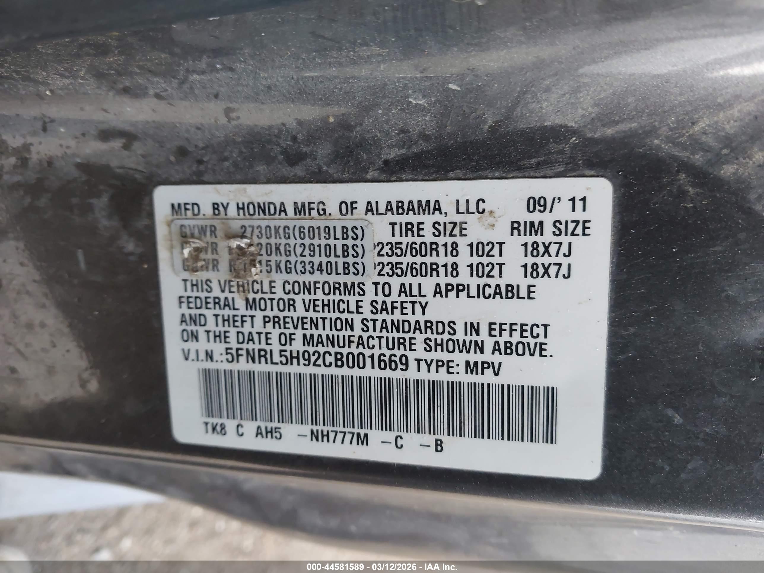 HONDA ODYSSEY image 9