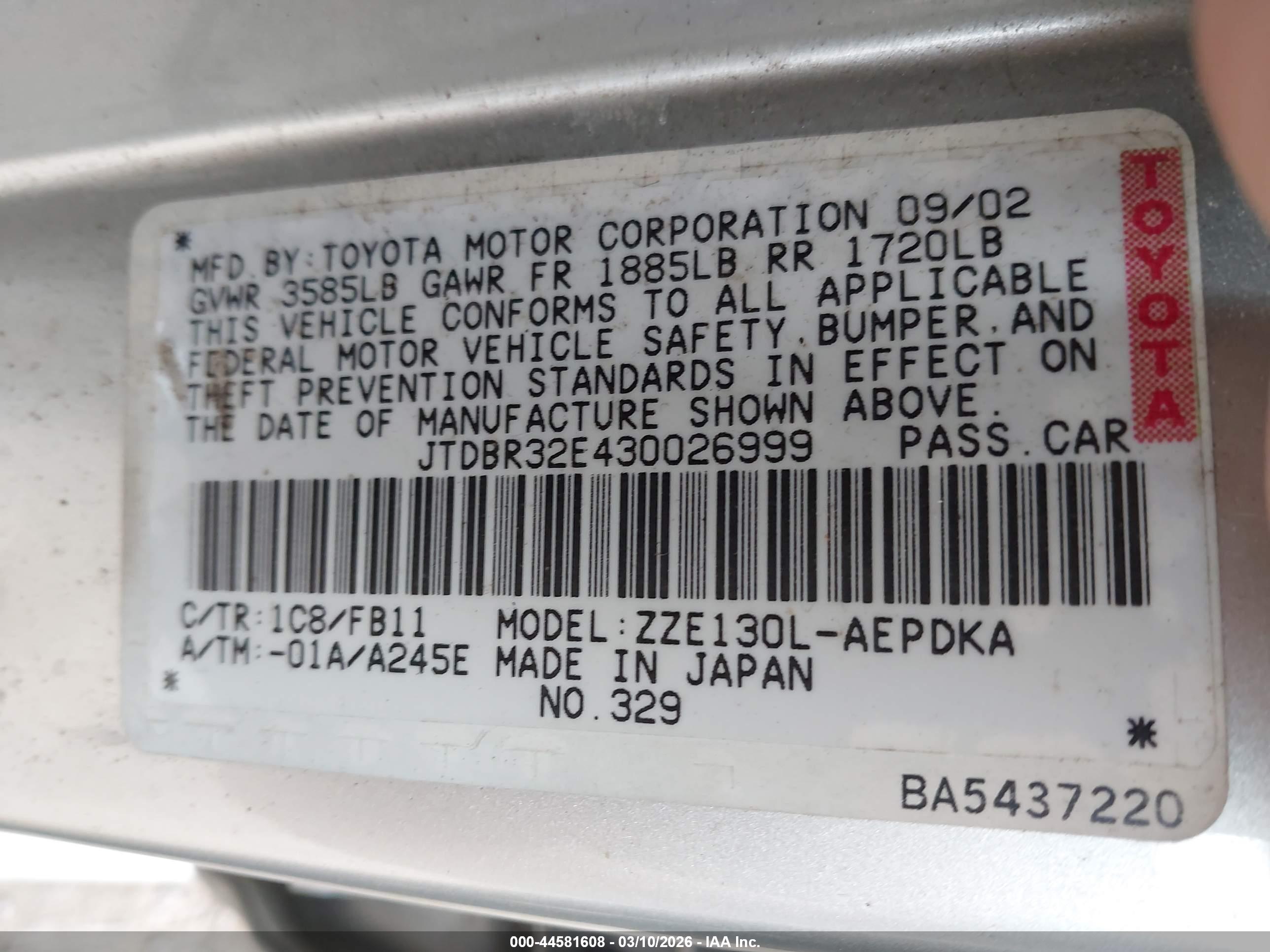 TOYOTA COROLLA image 9