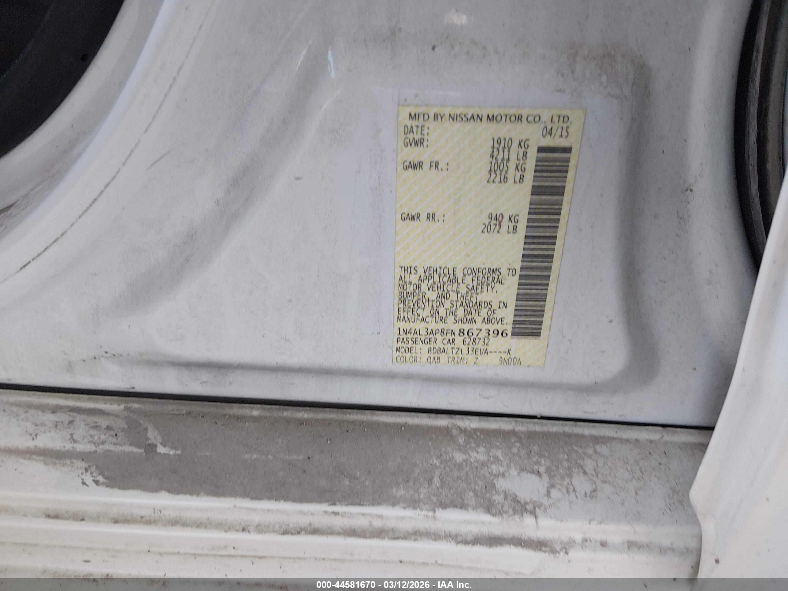 NISSAN ALTIMA image 9
