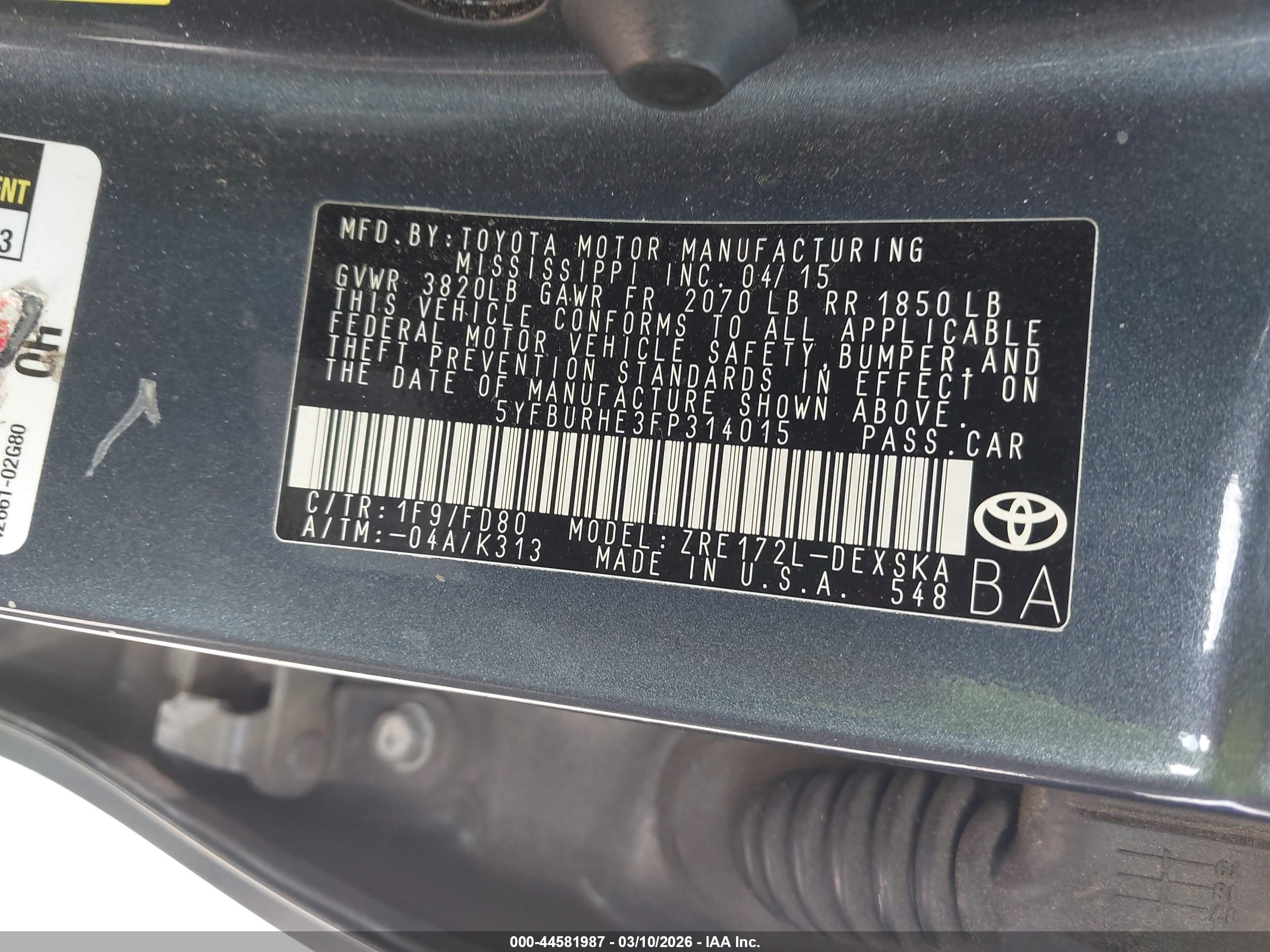 TOYOTA COROLLA image 9