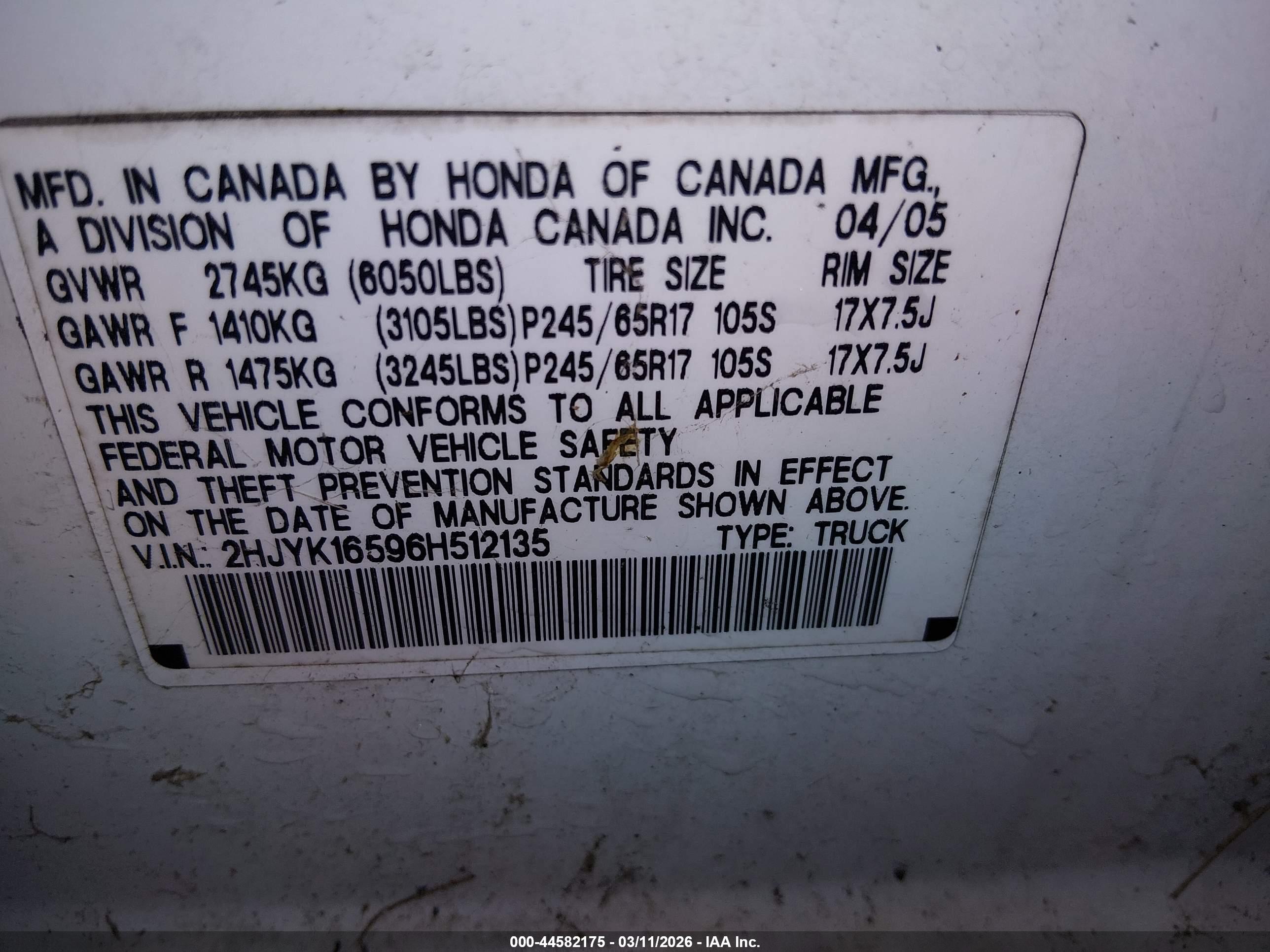 HONDA RIDGELINE image 9