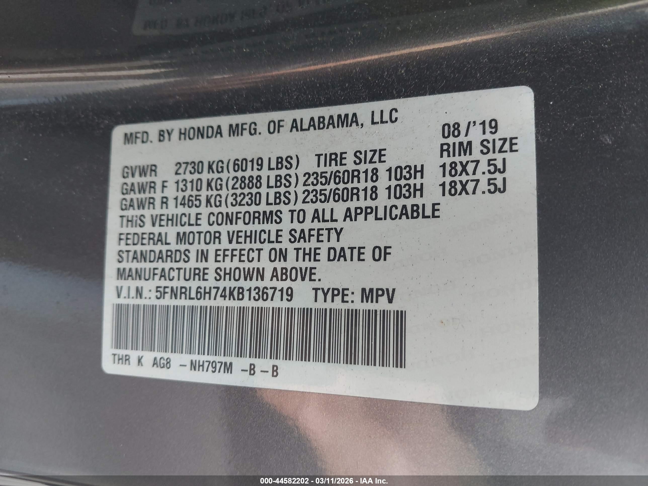 HONDA ODYSSEY image 9