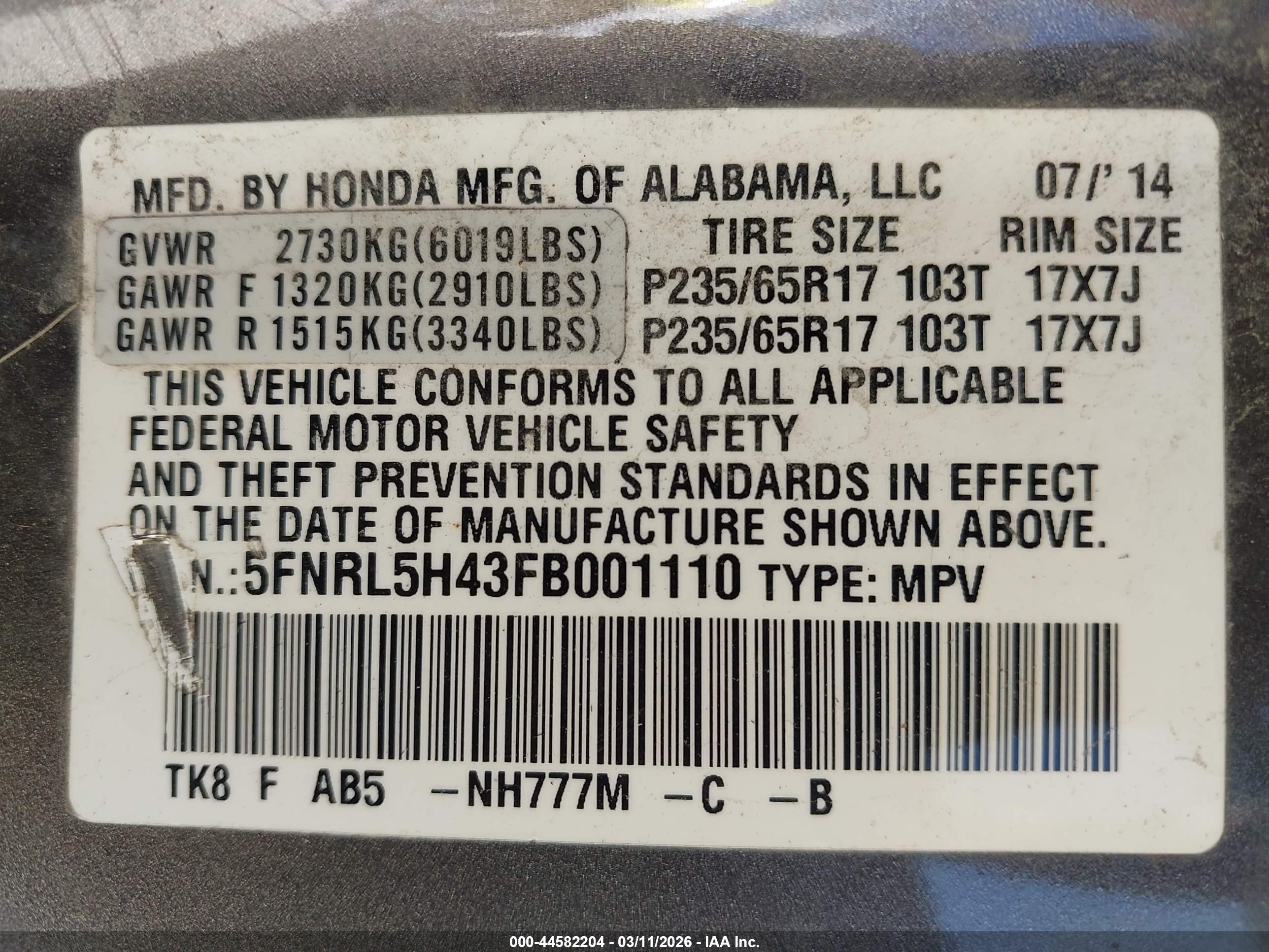 HONDA ODYSSEY image 9