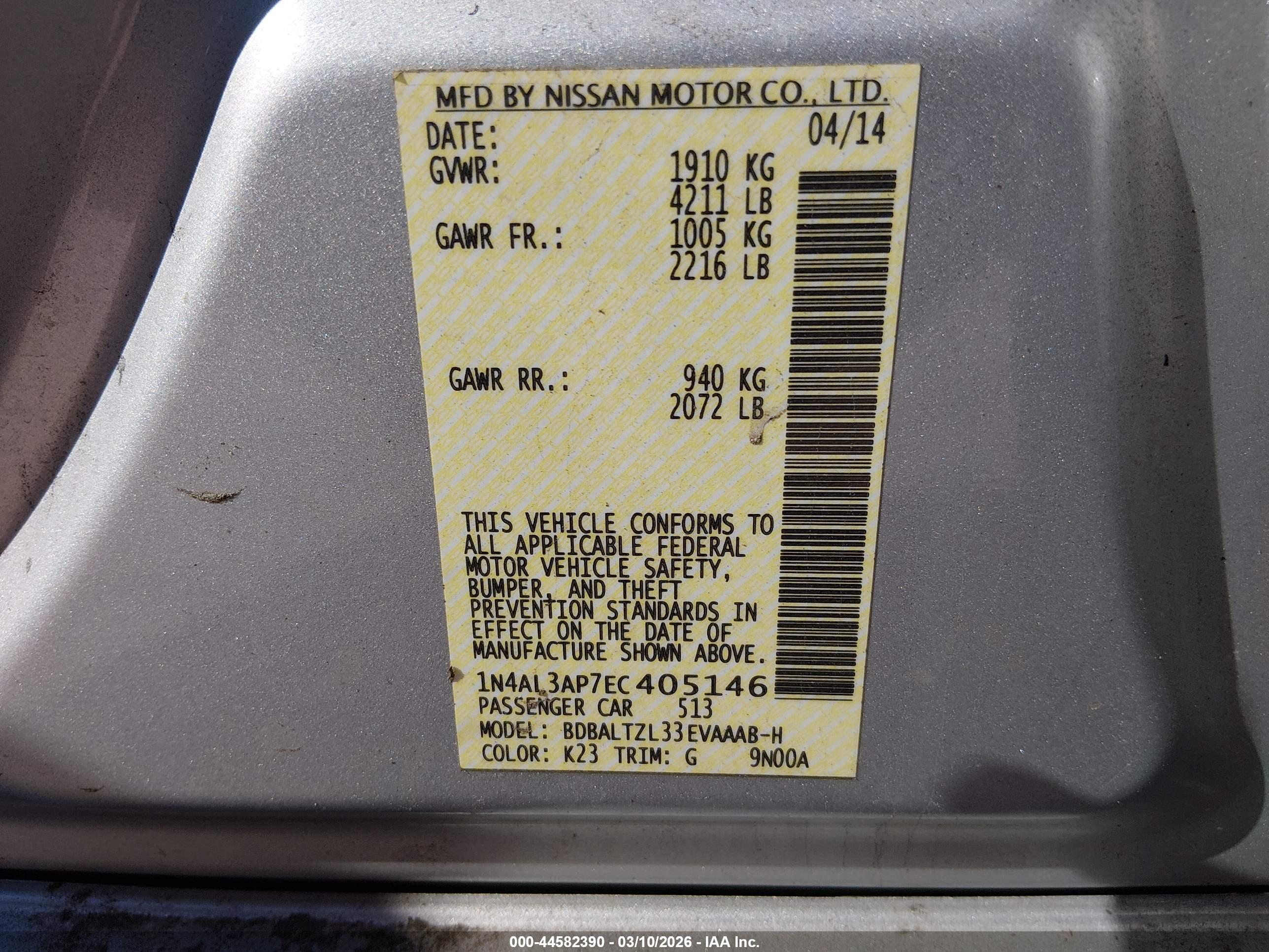 NISSAN ALTIMA image 9