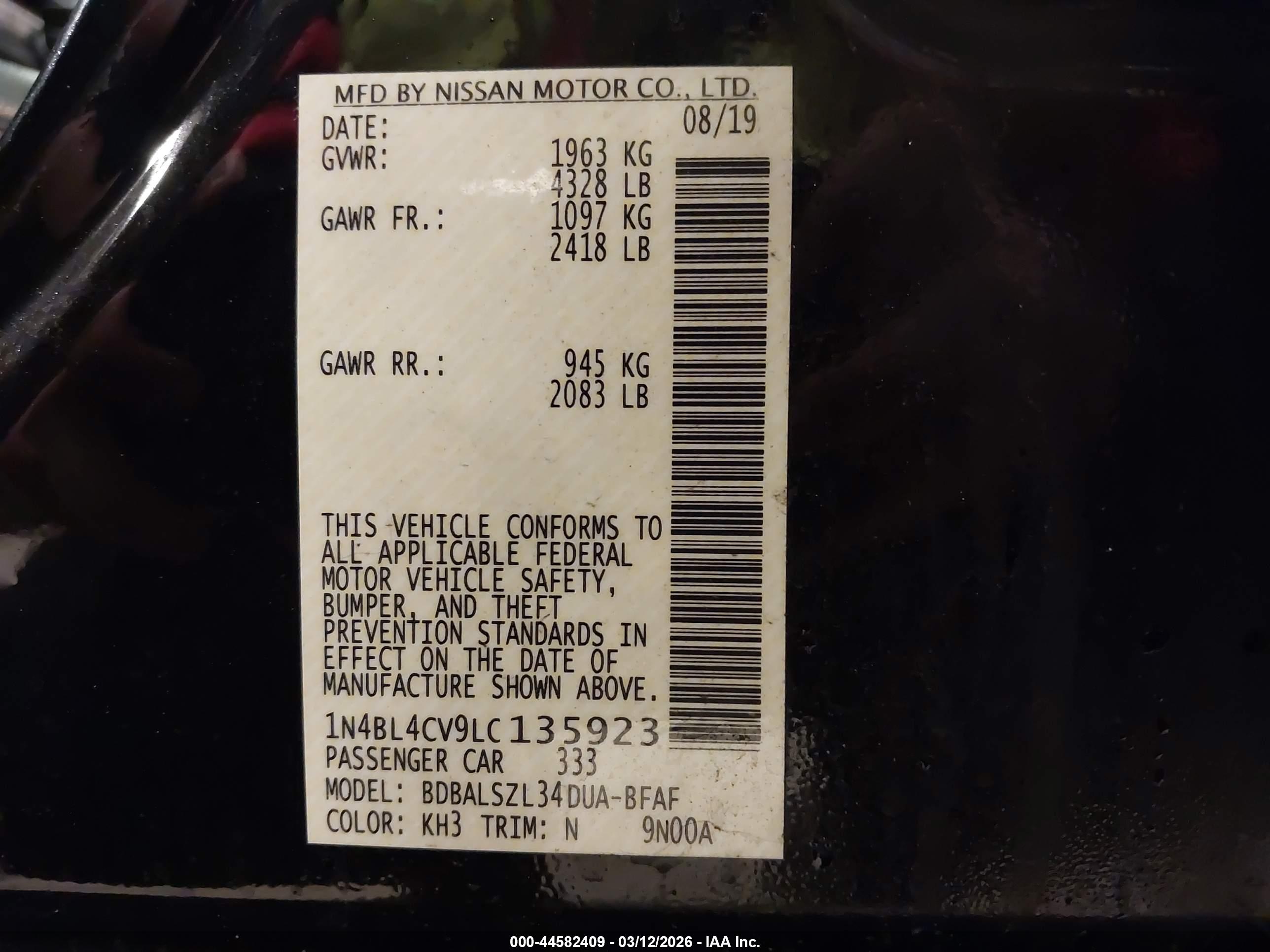 NISSAN ALTIMA image 9