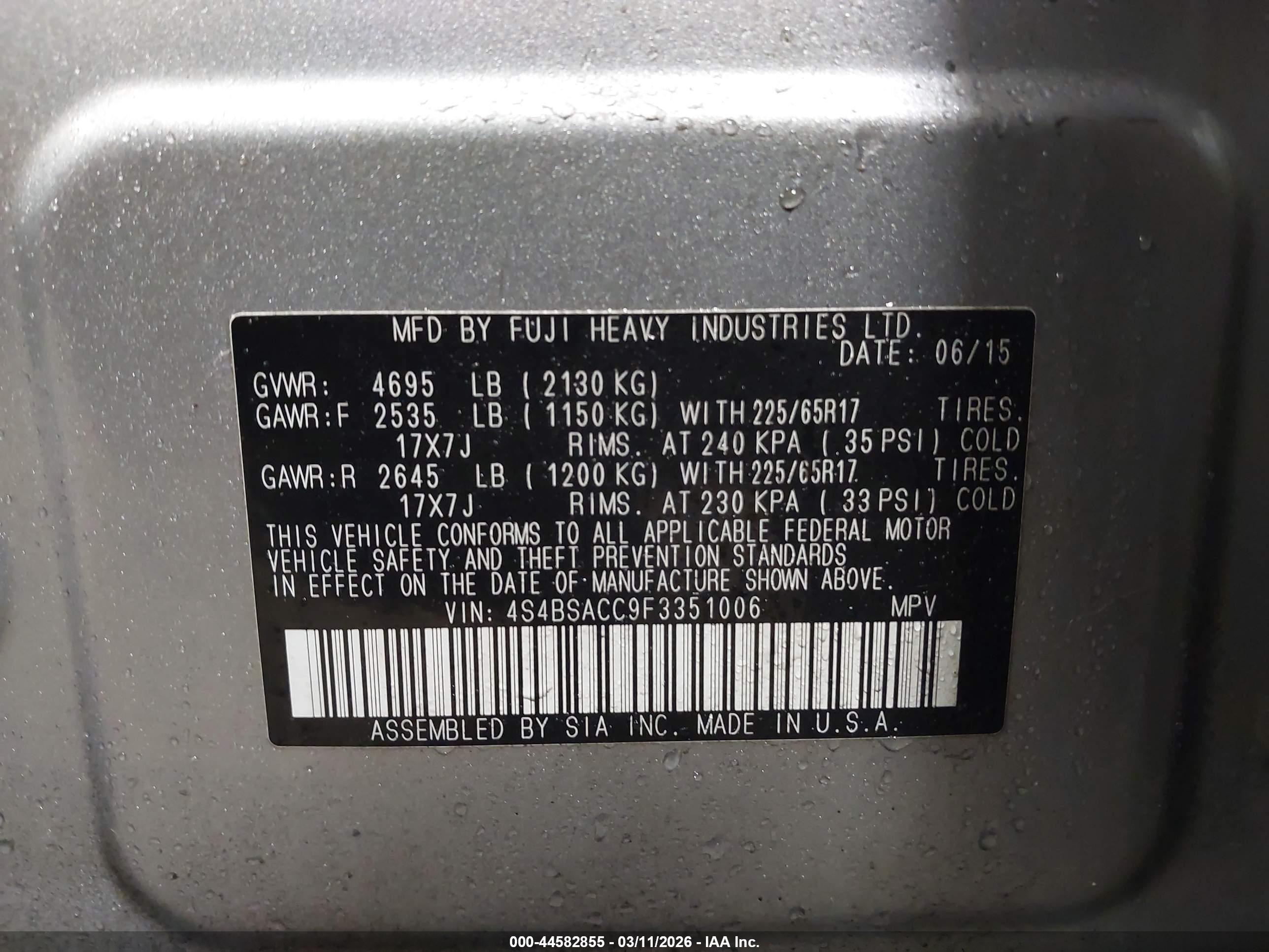 SUBARU OUTBACK image 9