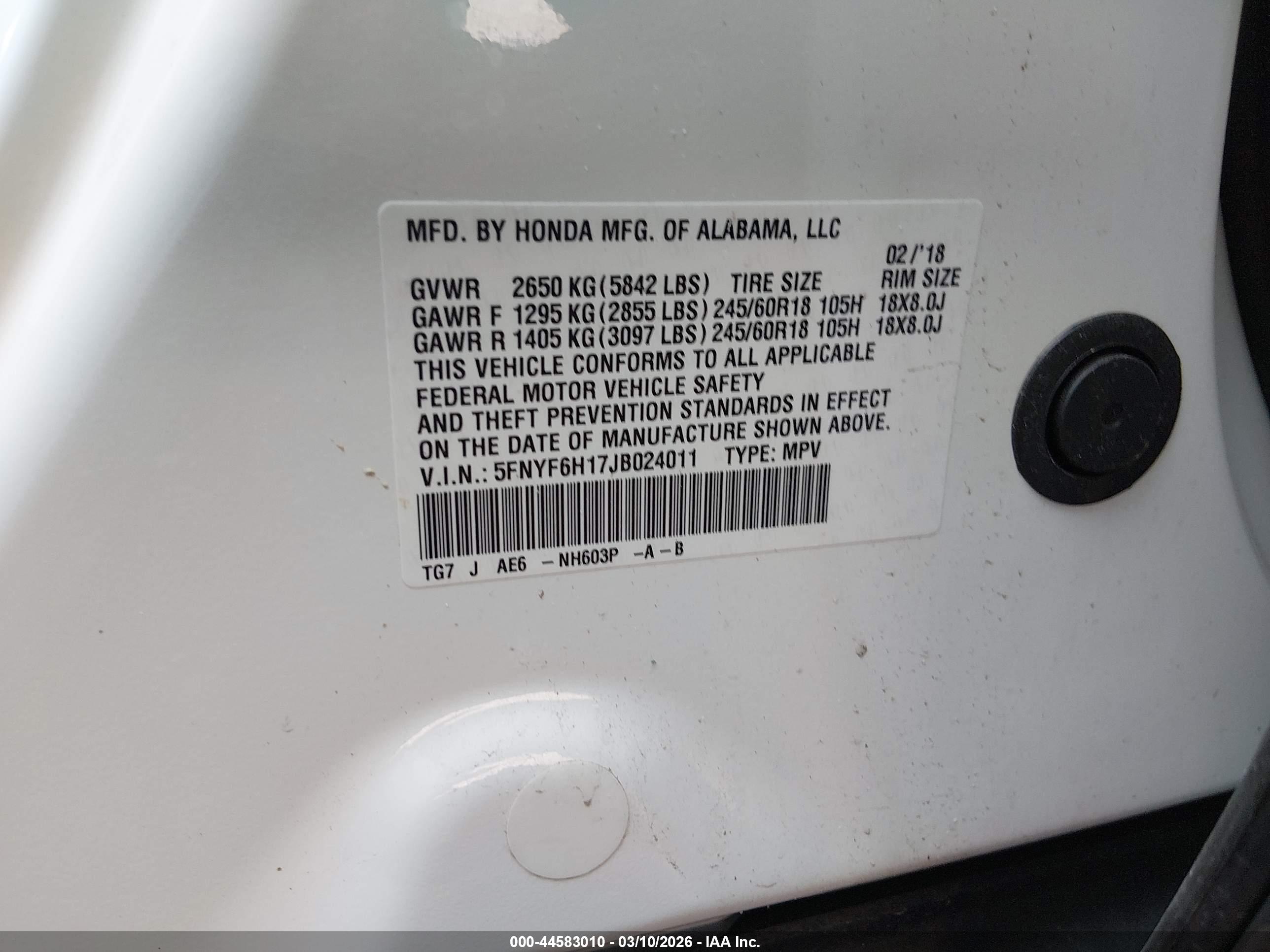 HONDA PILOT image 9