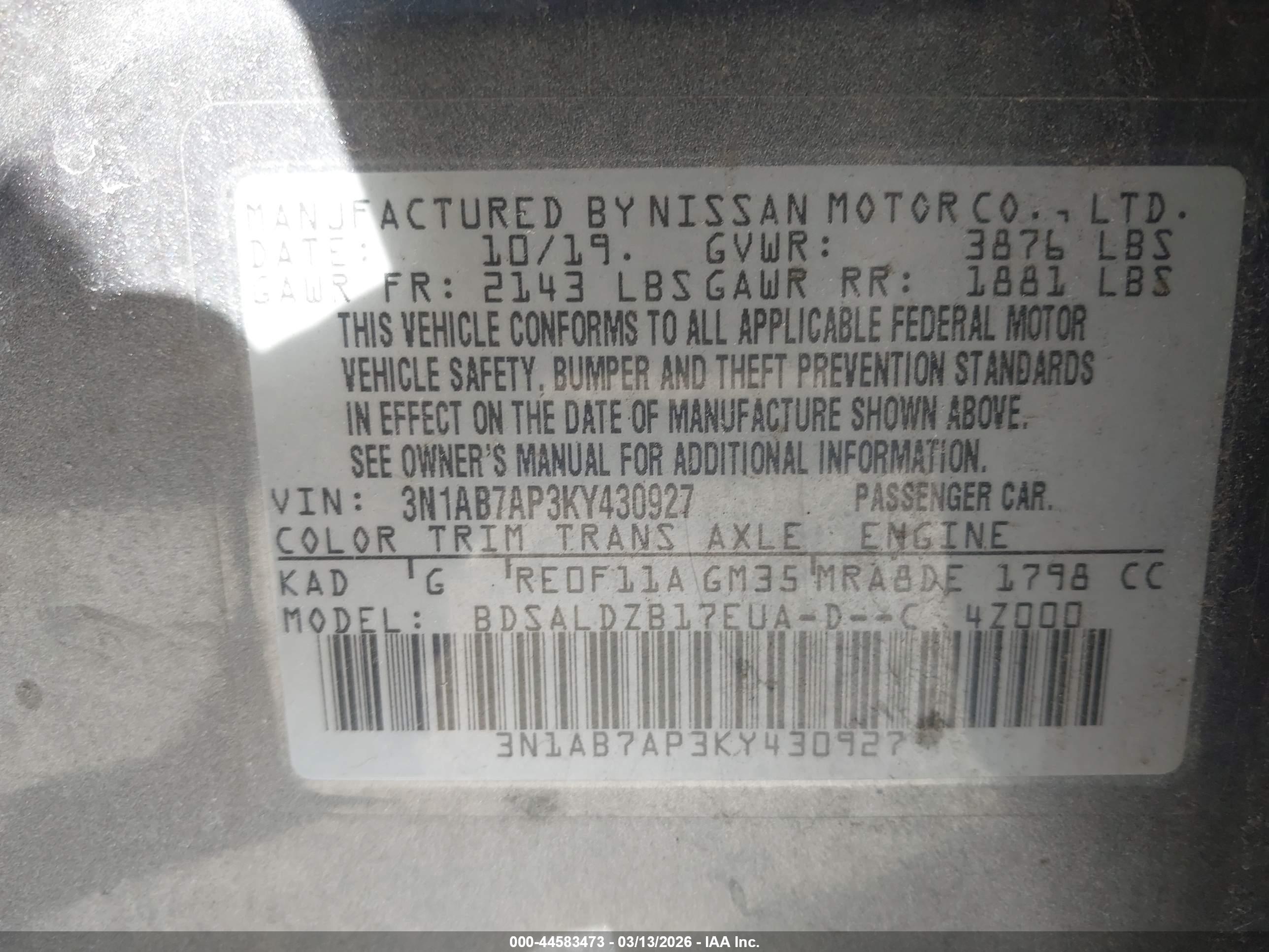 NISSAN SENTRA image 9