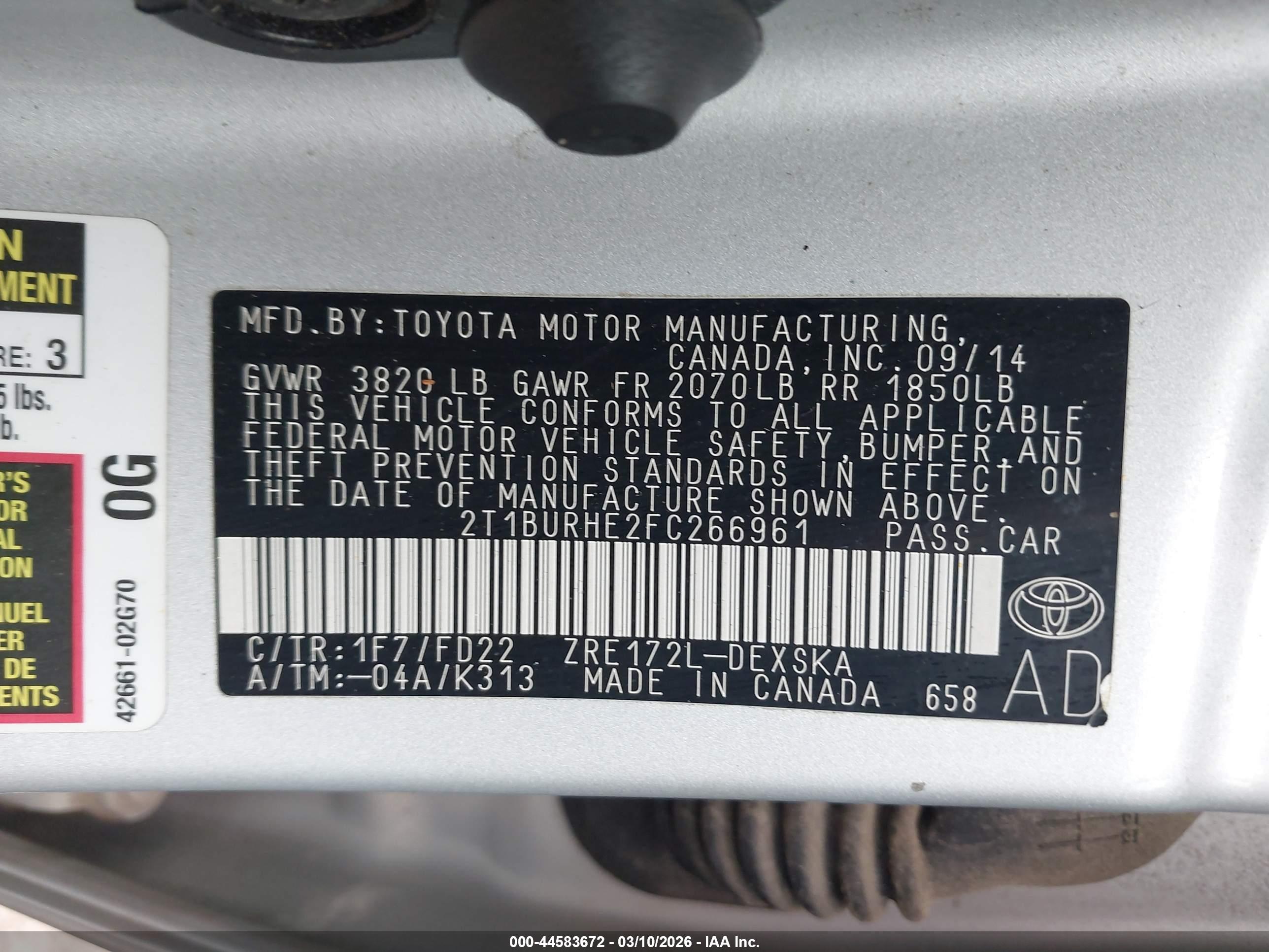TOYOTA COROLLA image 9