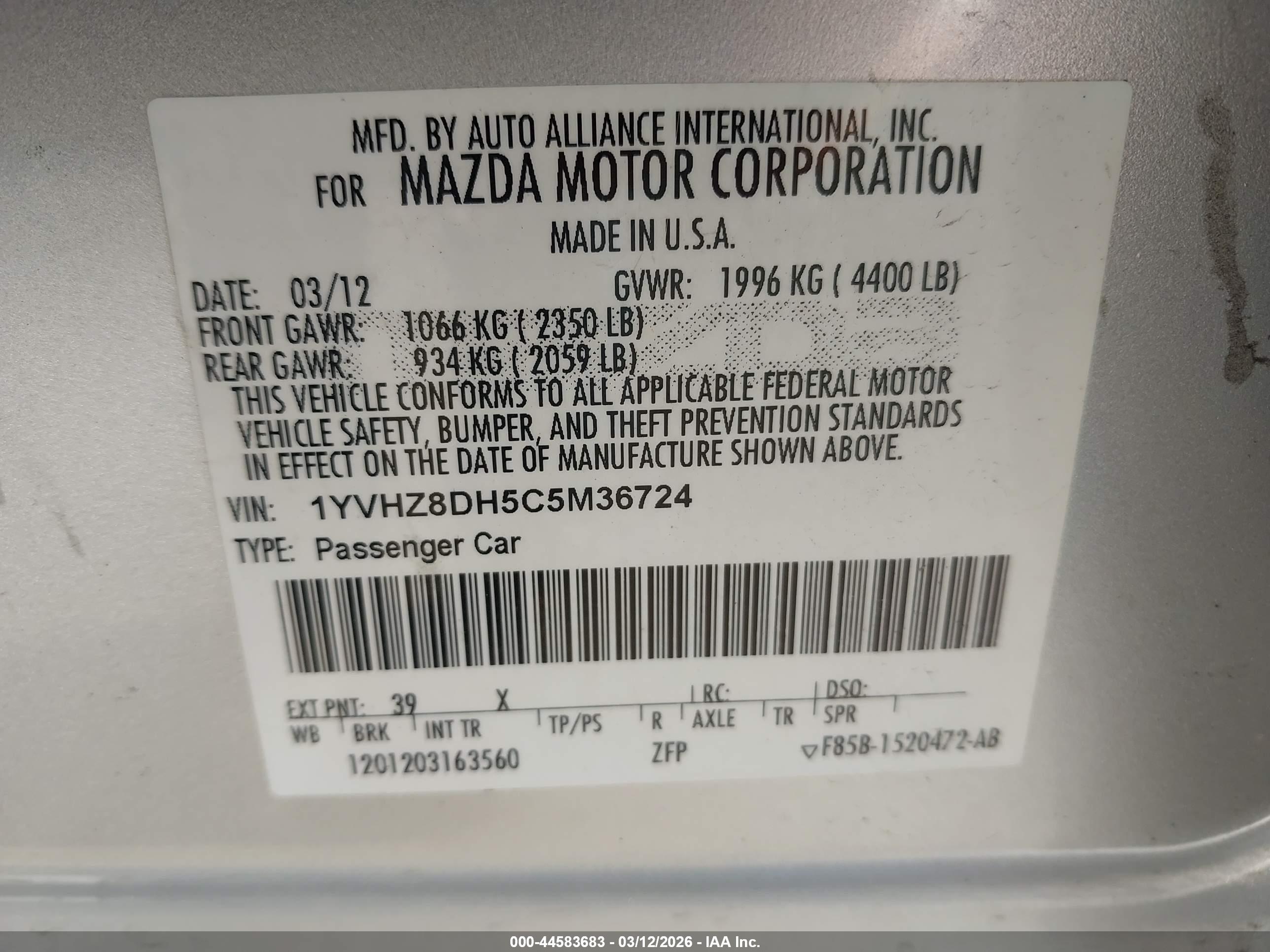 MAZDA MAZDA6 image 9