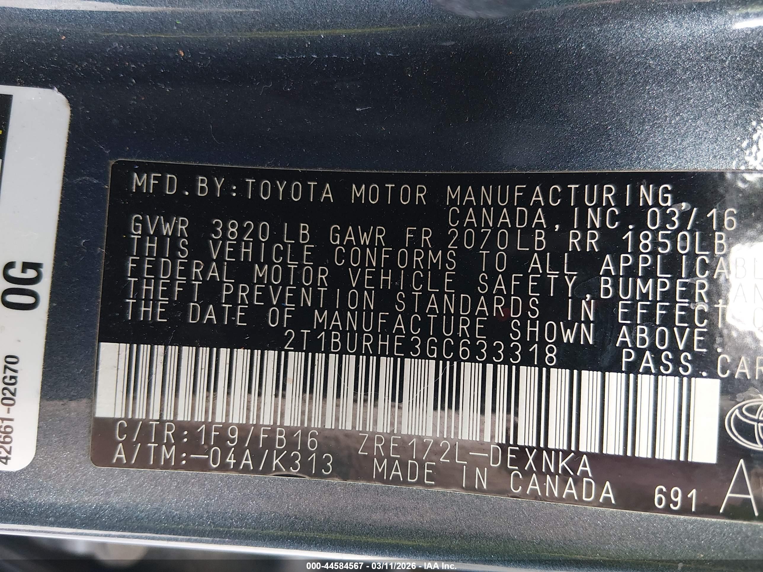 TOYOTA COROLLA image 9