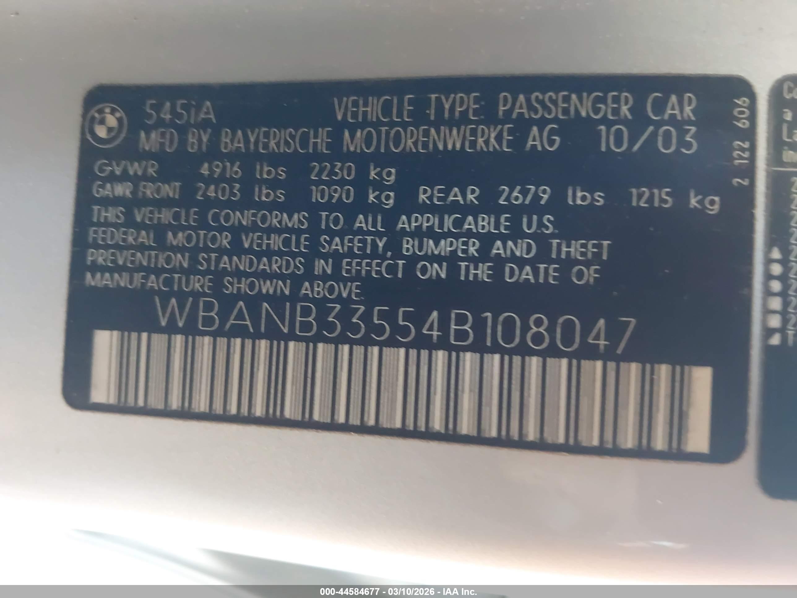 BMW 545I image 9