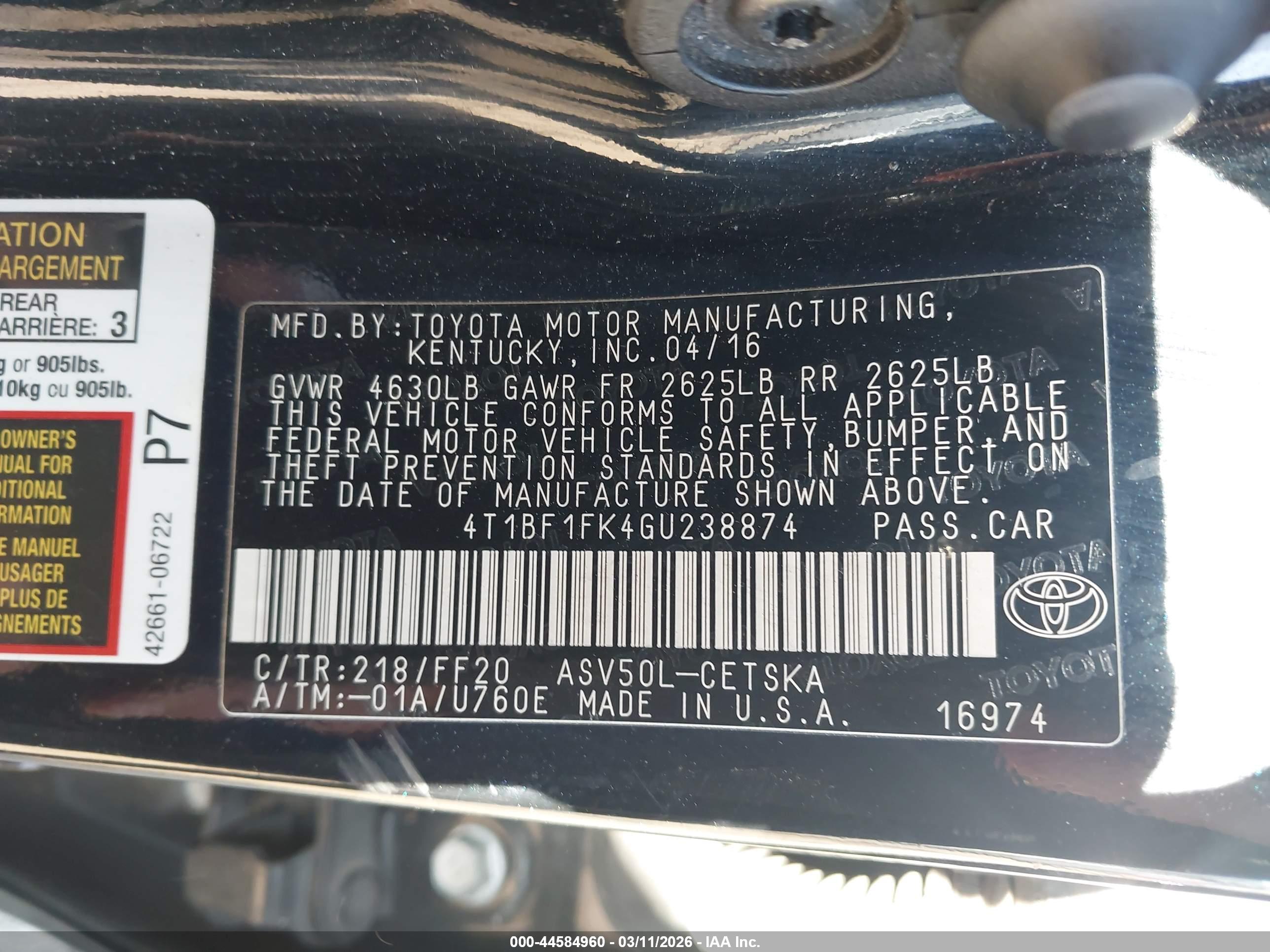 TOYOTA CAMRY image 9