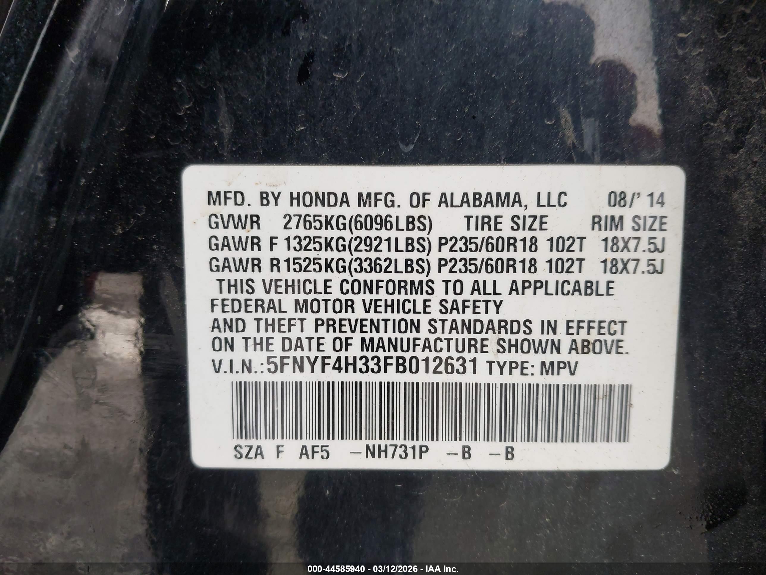 HONDA PILOT image 9