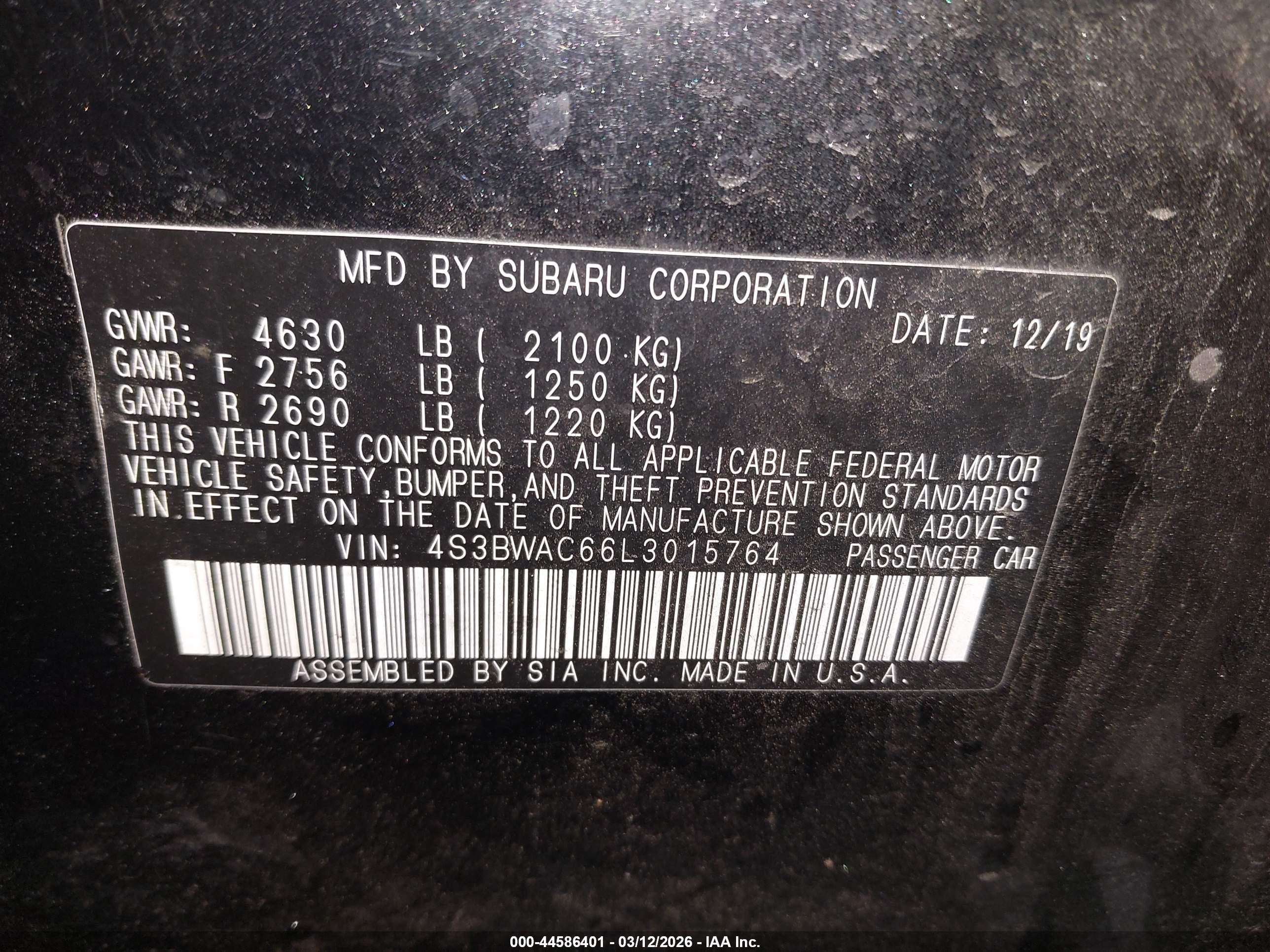 SUBARU LEGACY image 9