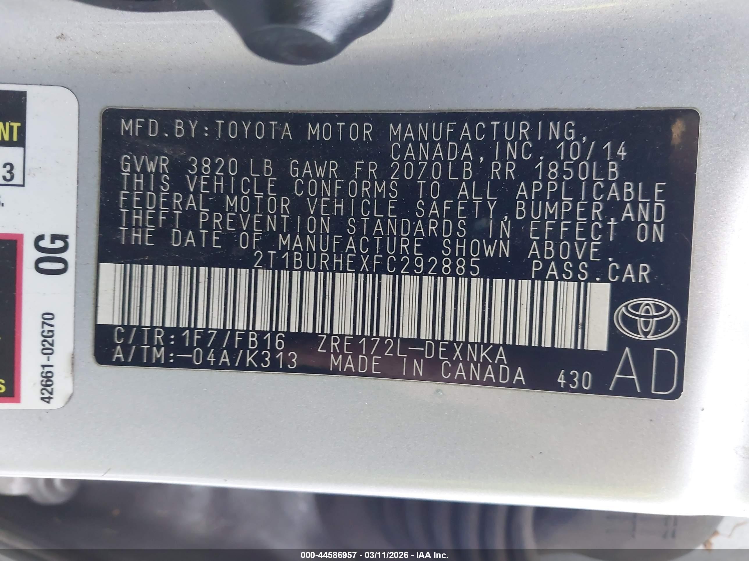 TOYOTA COROLLA image 9