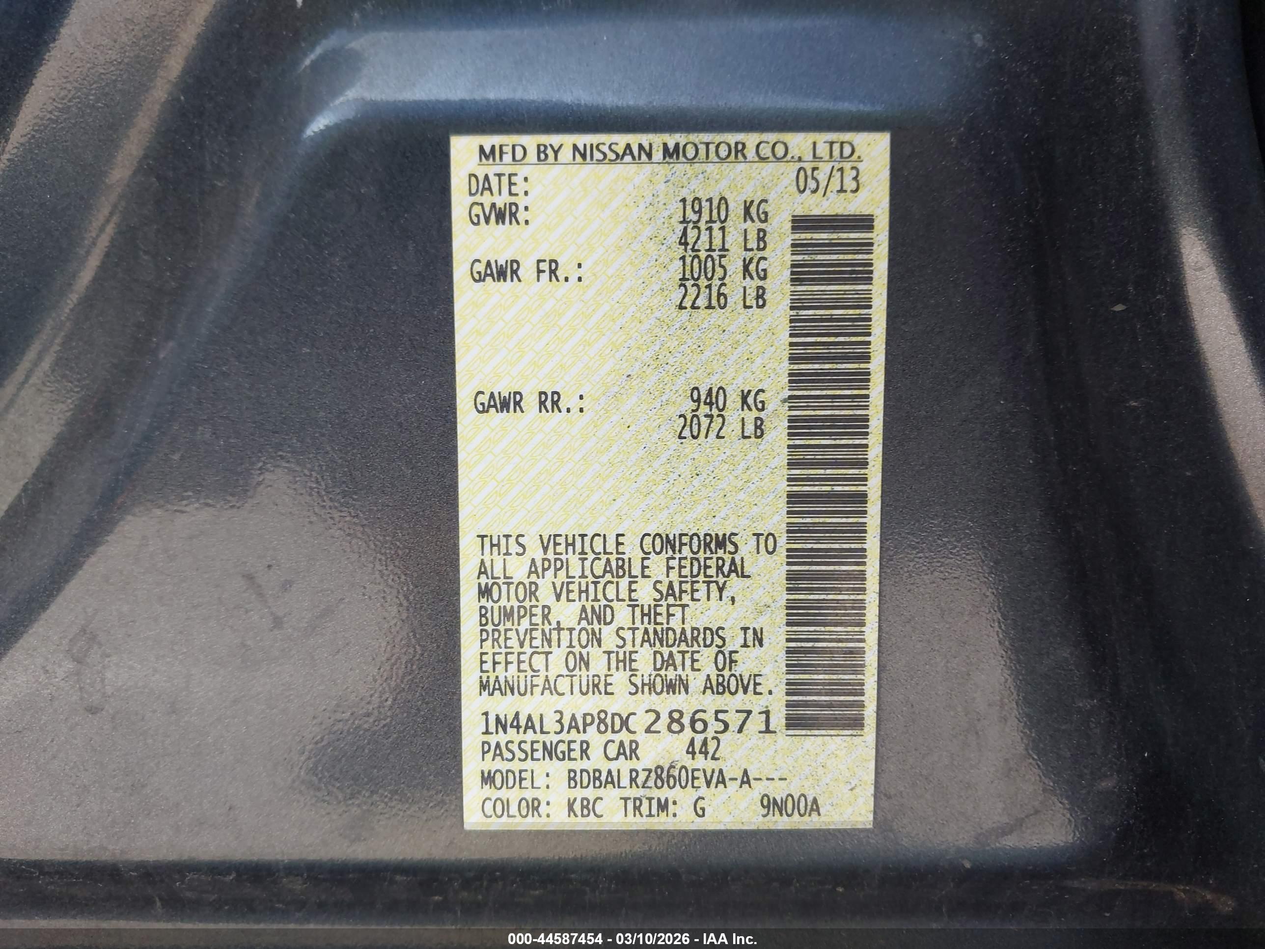 NISSAN ALTIMA image 9