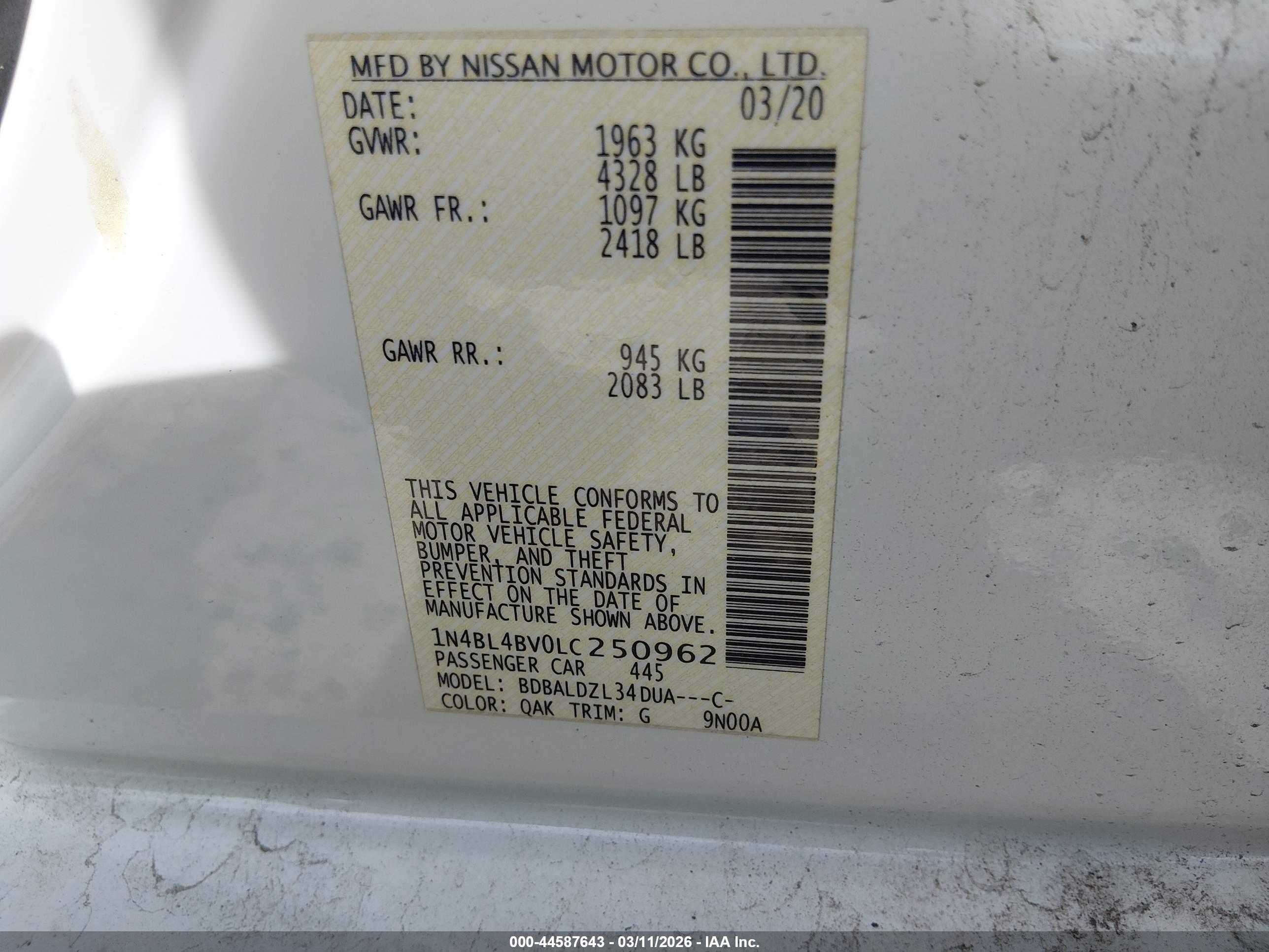 NISSAN ALTIMA image 9