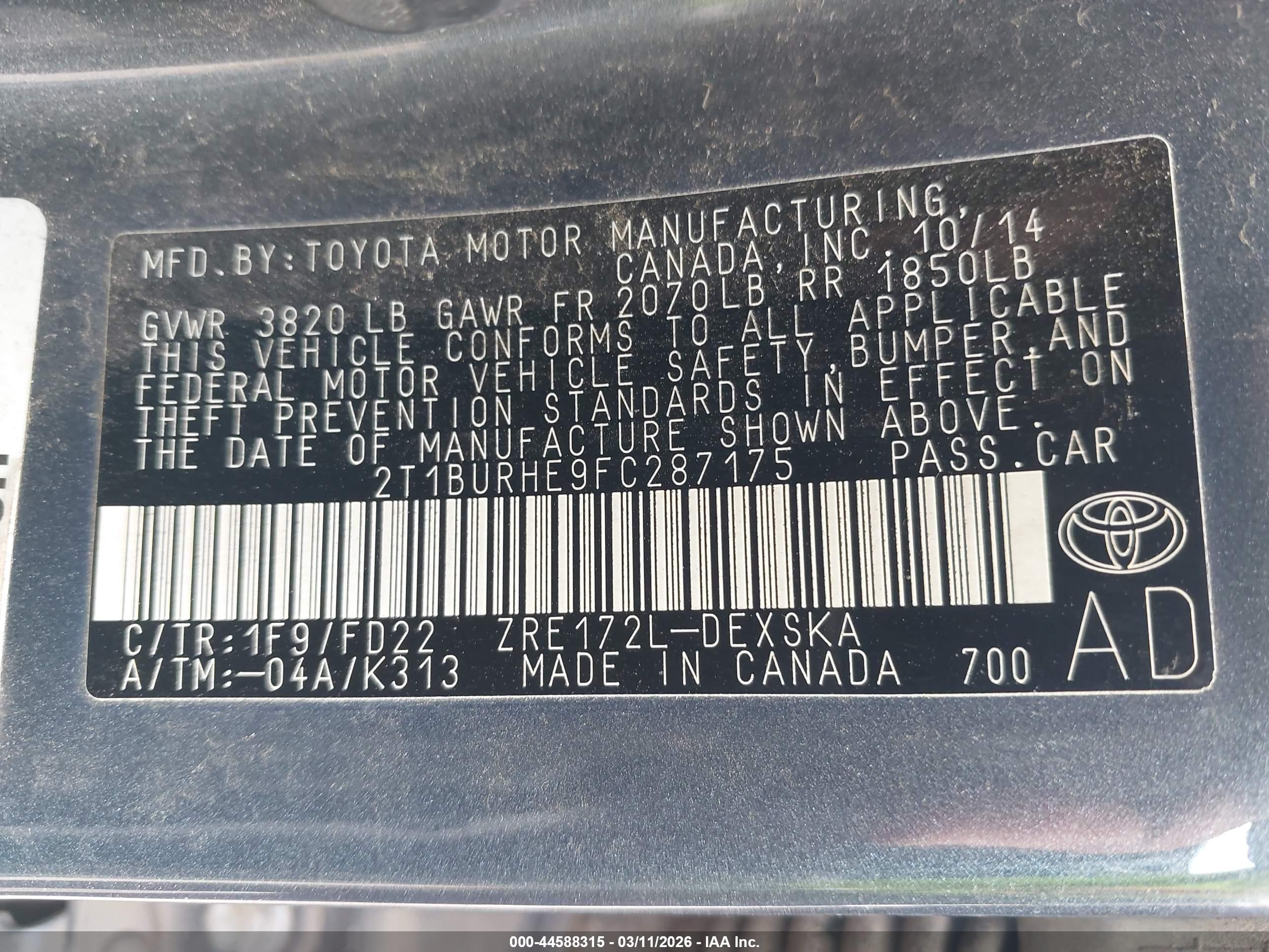 TOYOTA COROLLA image 9