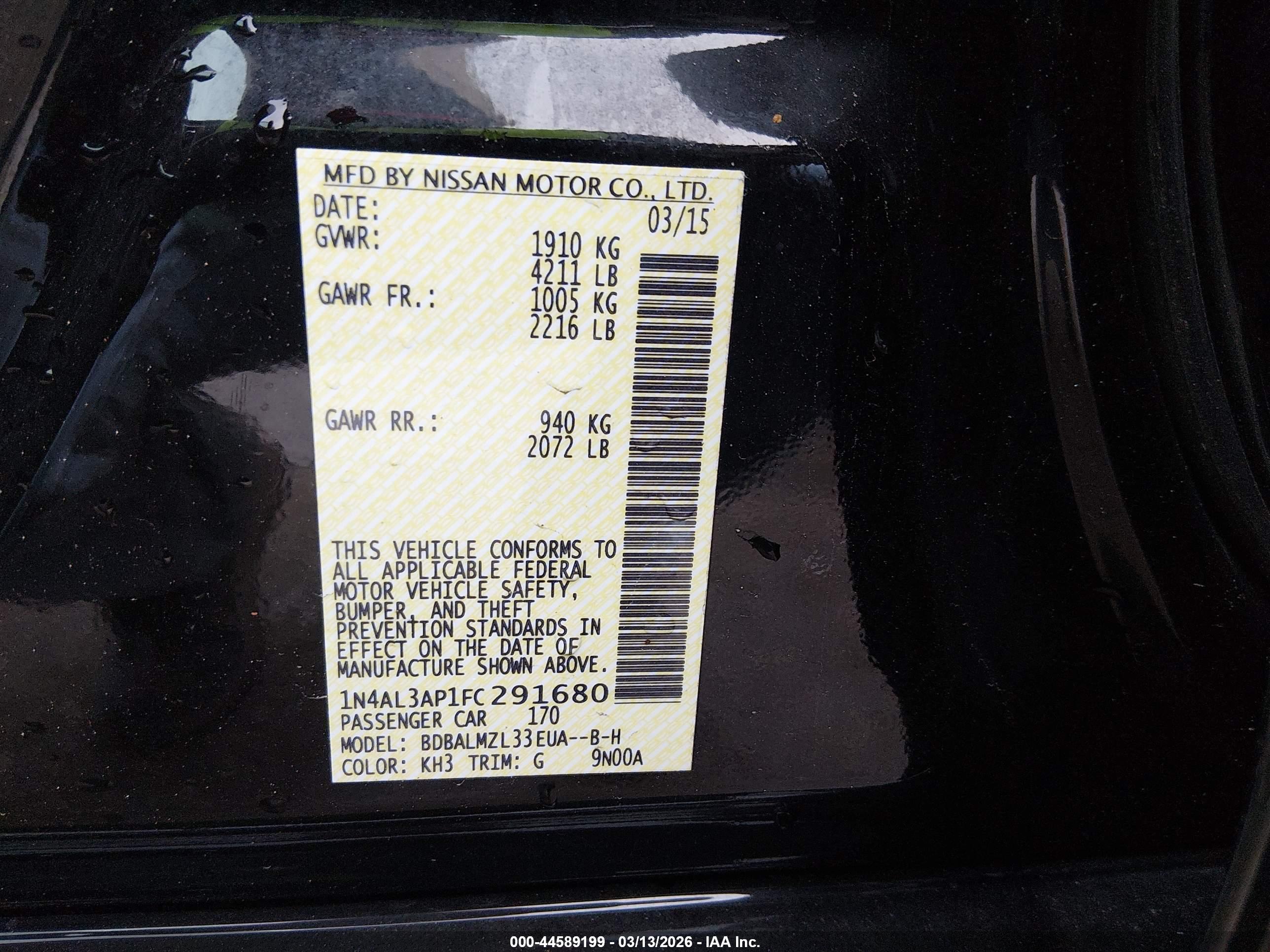 NISSAN ALTIMA image 9