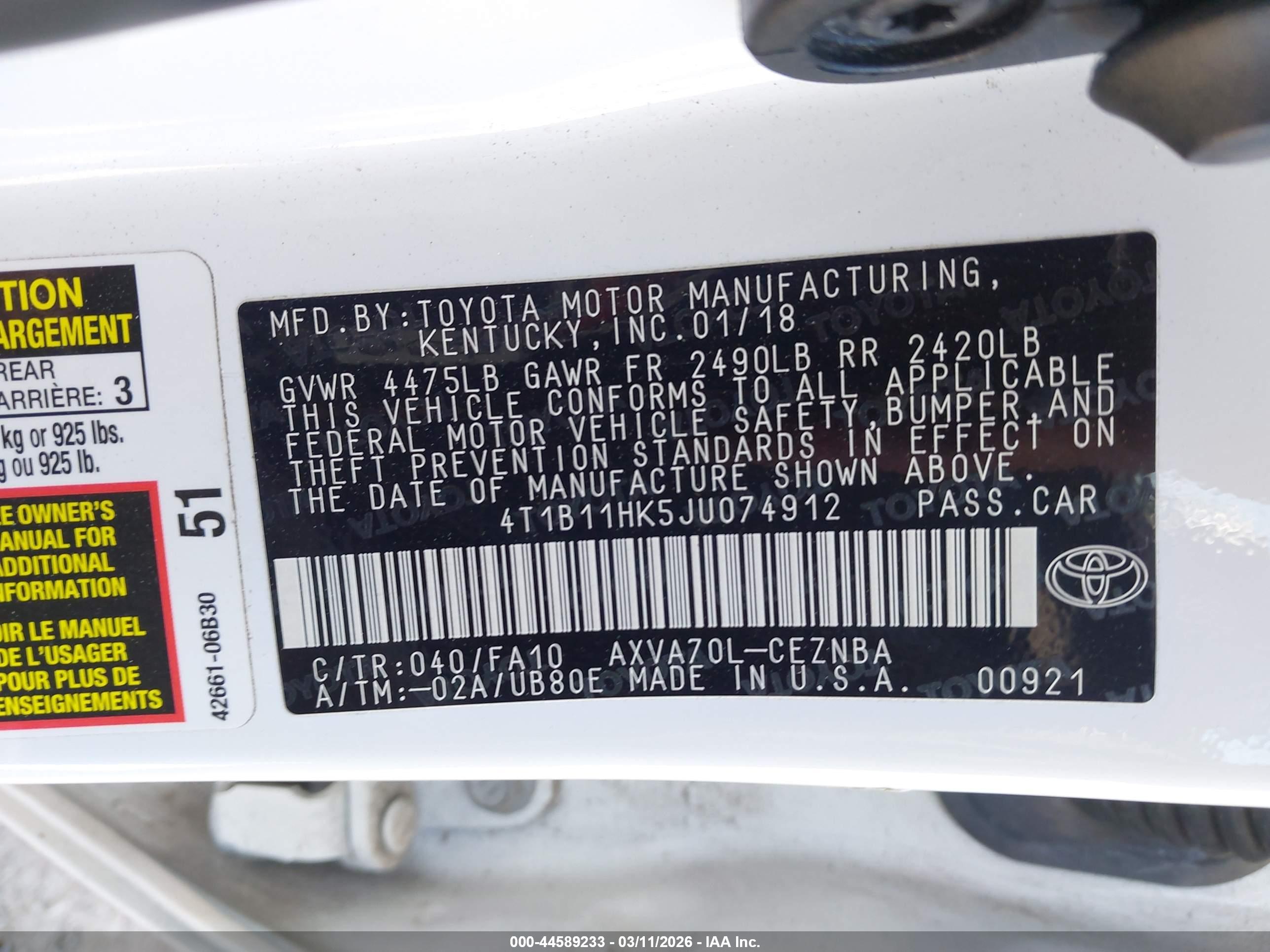 TOYOTA CAMRY image 9