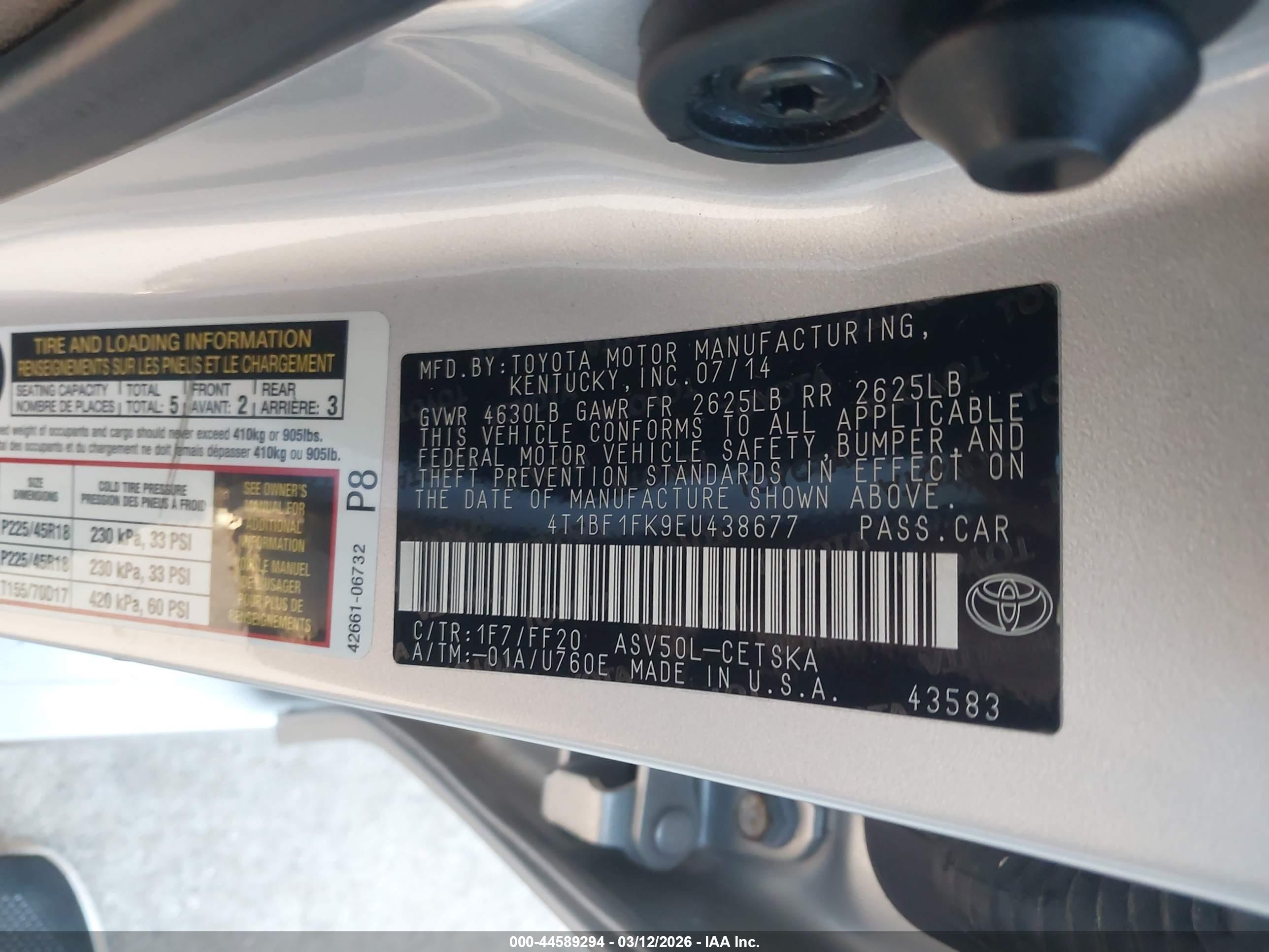 TOYOTA CAMRY image 9