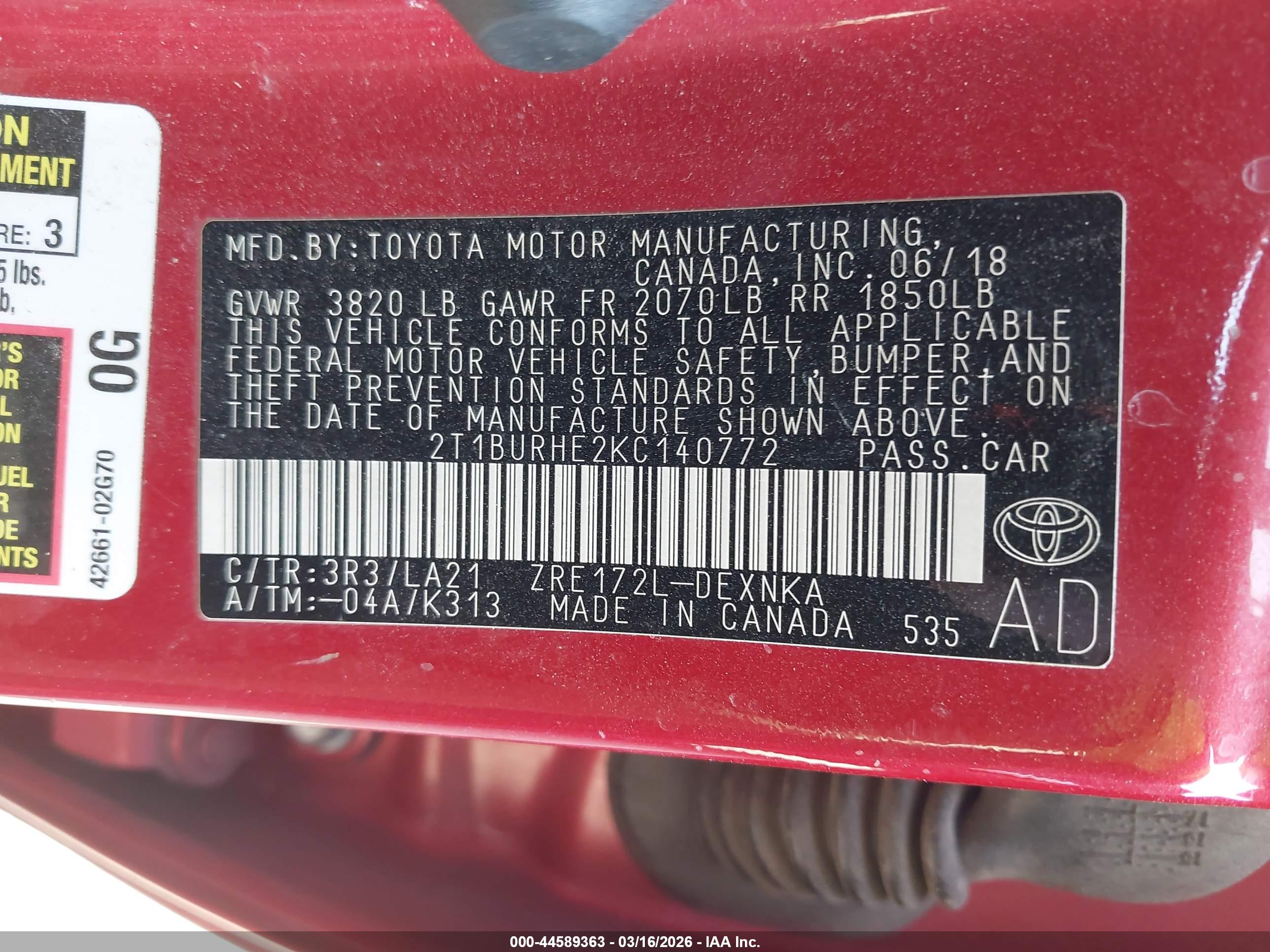 TOYOTA COROLLA image 9