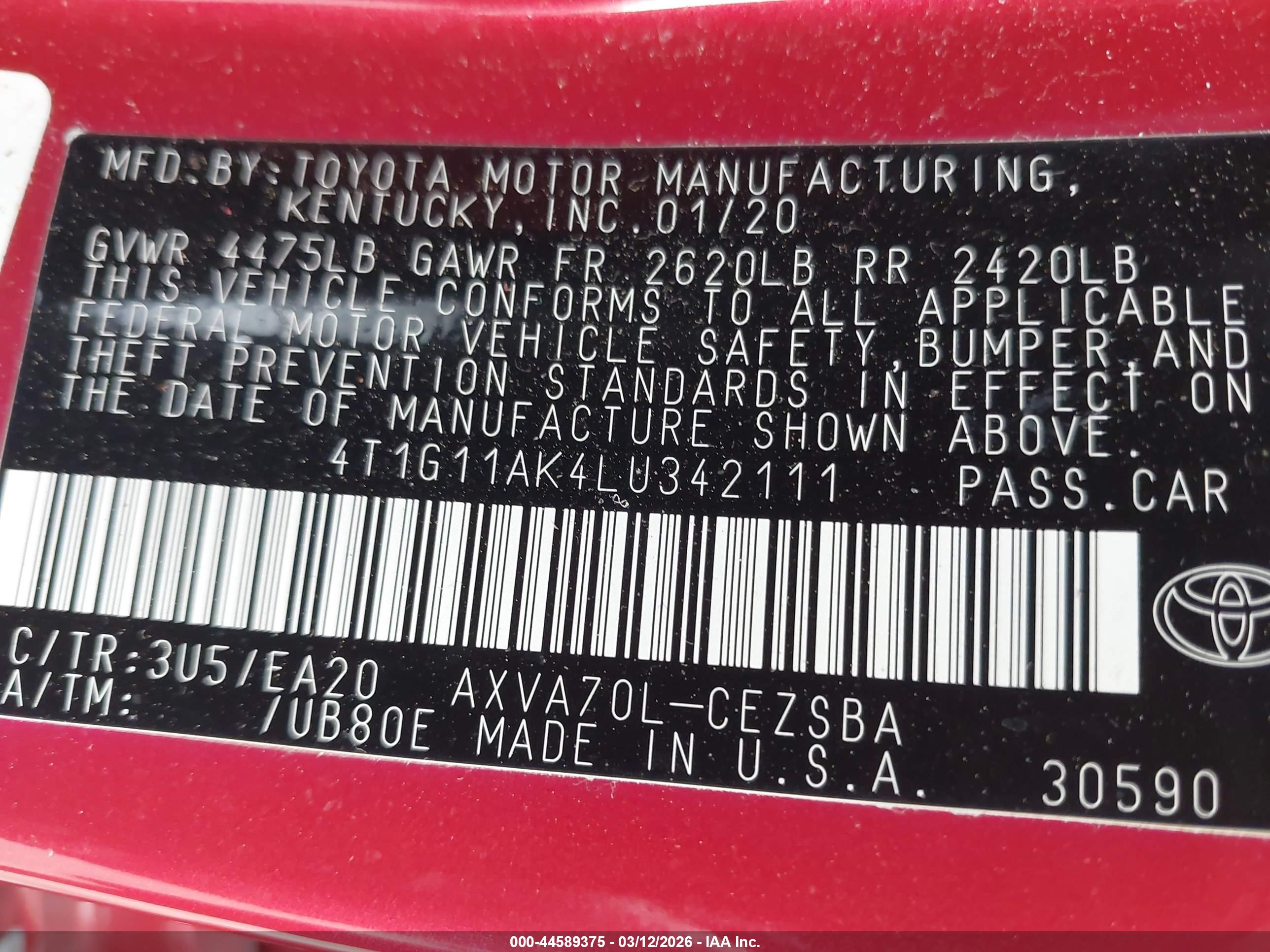 TOYOTA CAMRY image 9