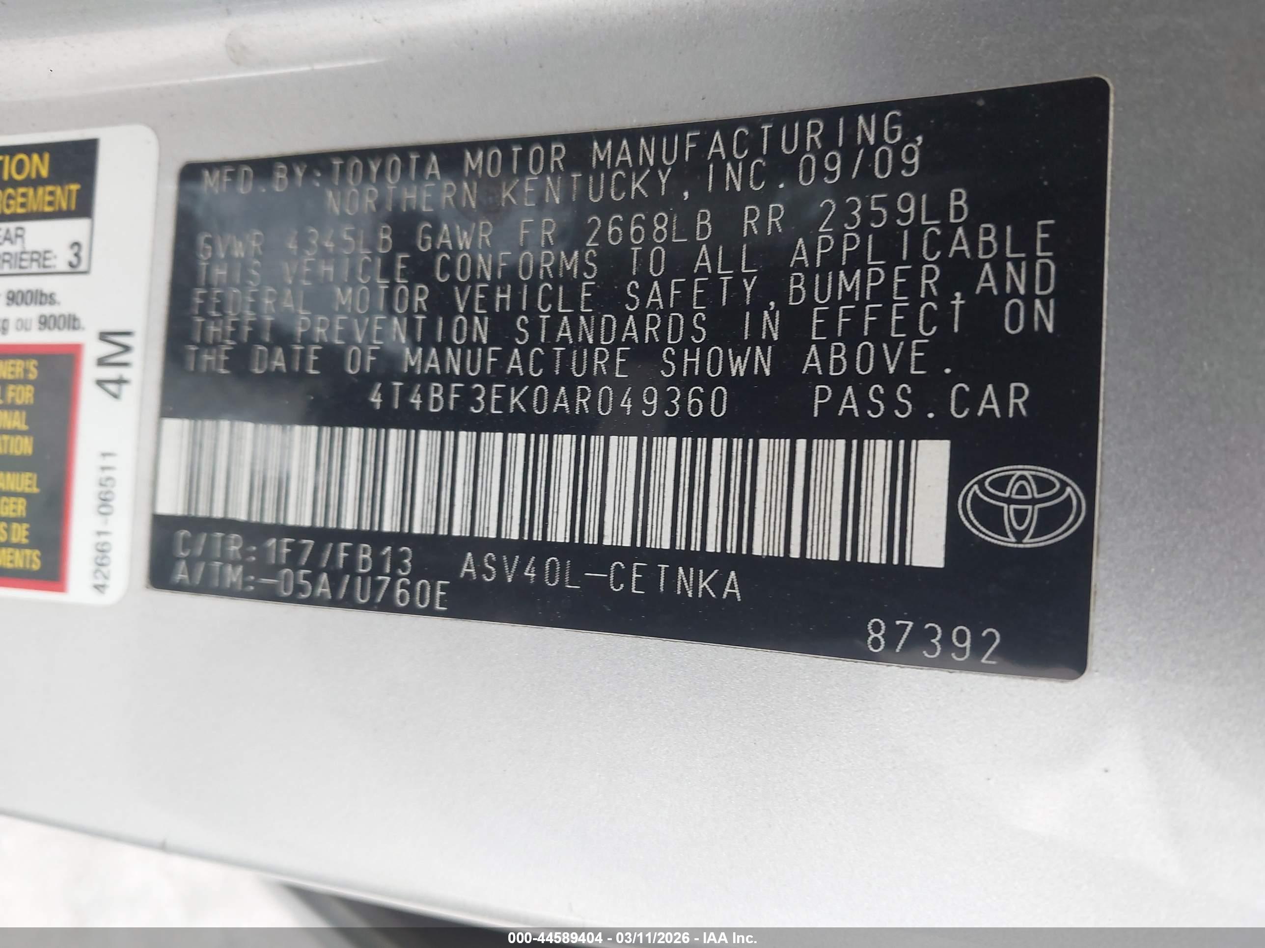 TOYOTA CAMRY image 9