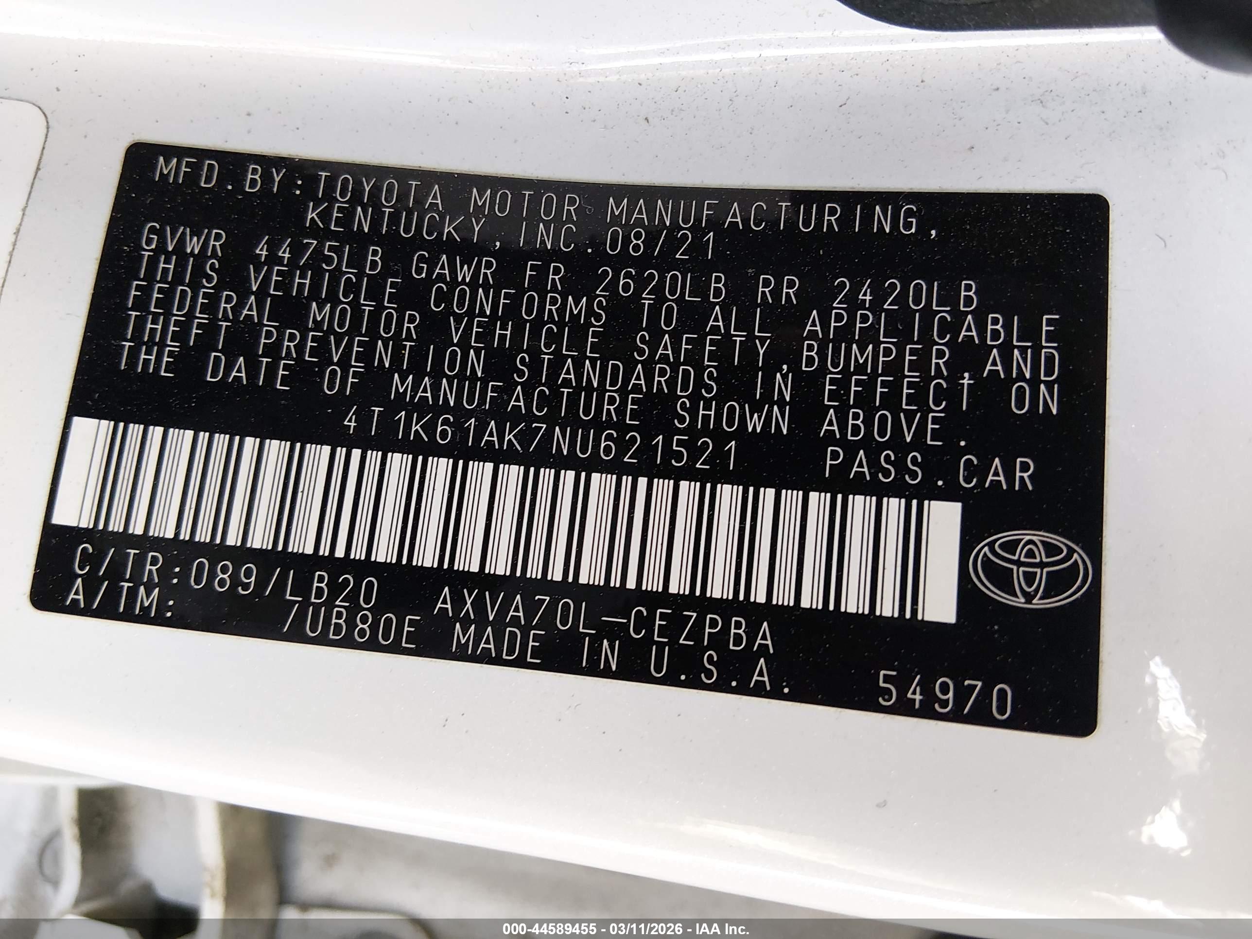 TOYOTA CAMRY image 9