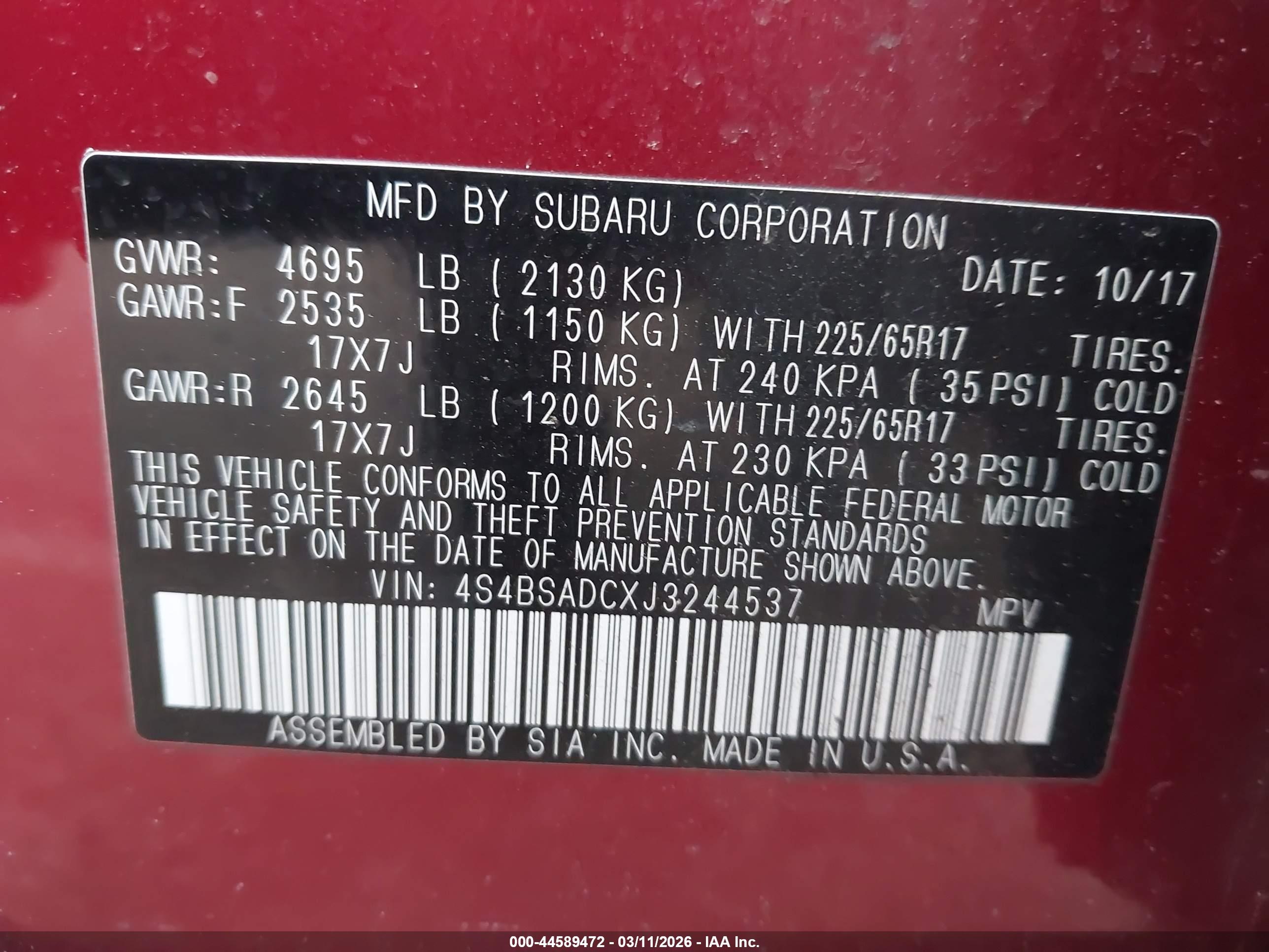 SUBARU OUTBACK image 9
