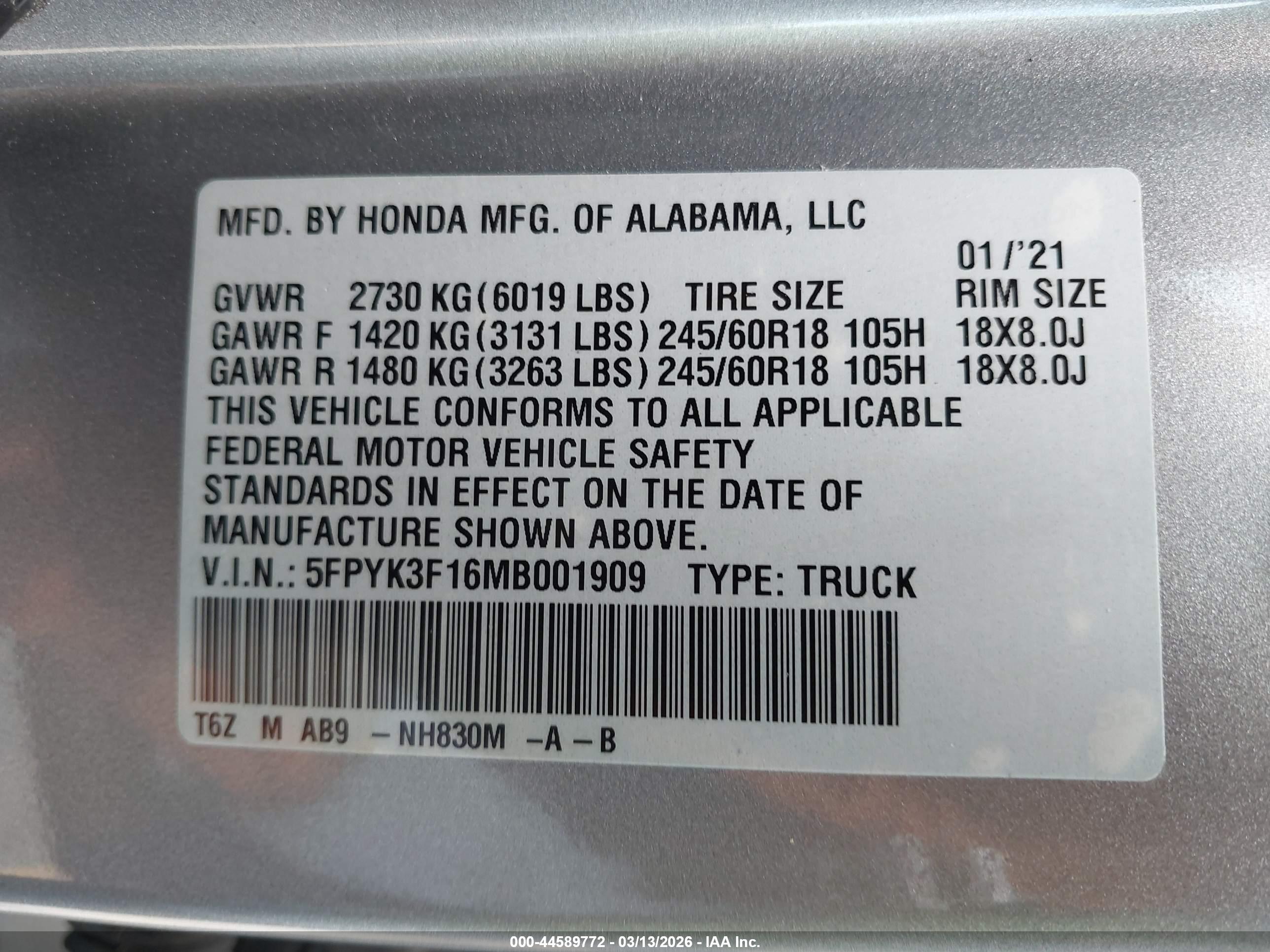 HONDA RIDGELINE image 9