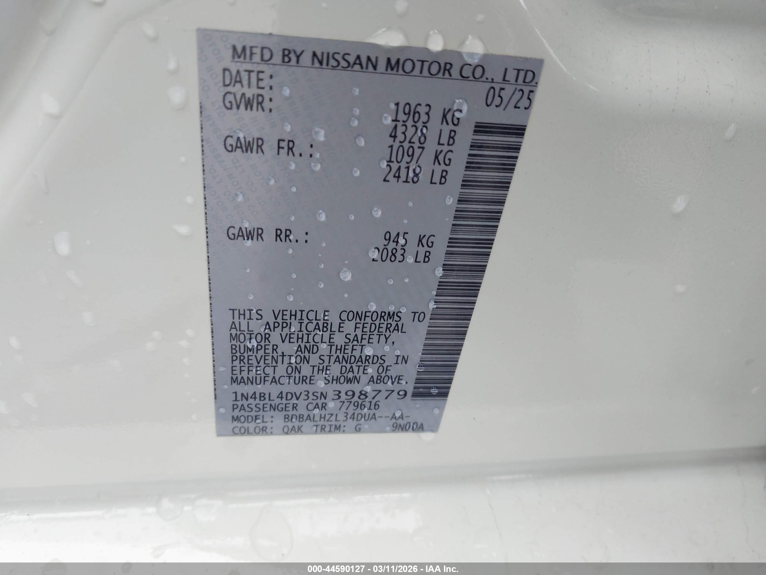 NISSAN ALTIMA image 9