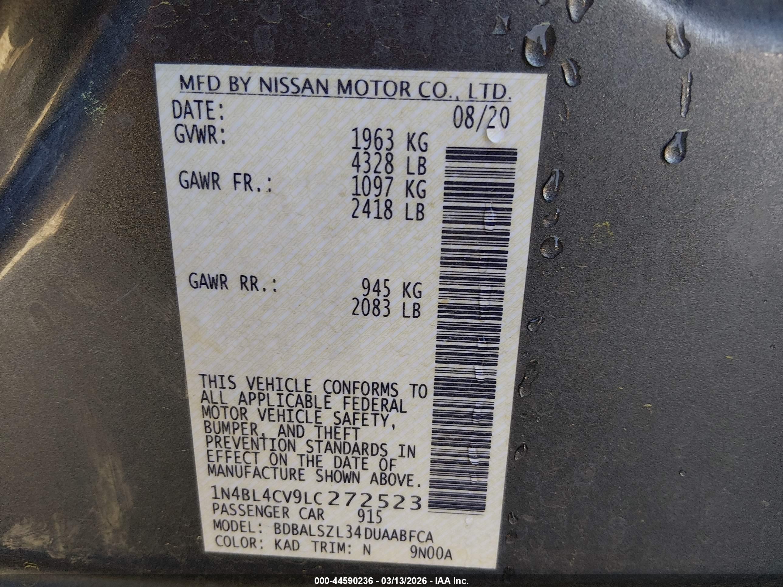 NISSAN ALTIMA image 9