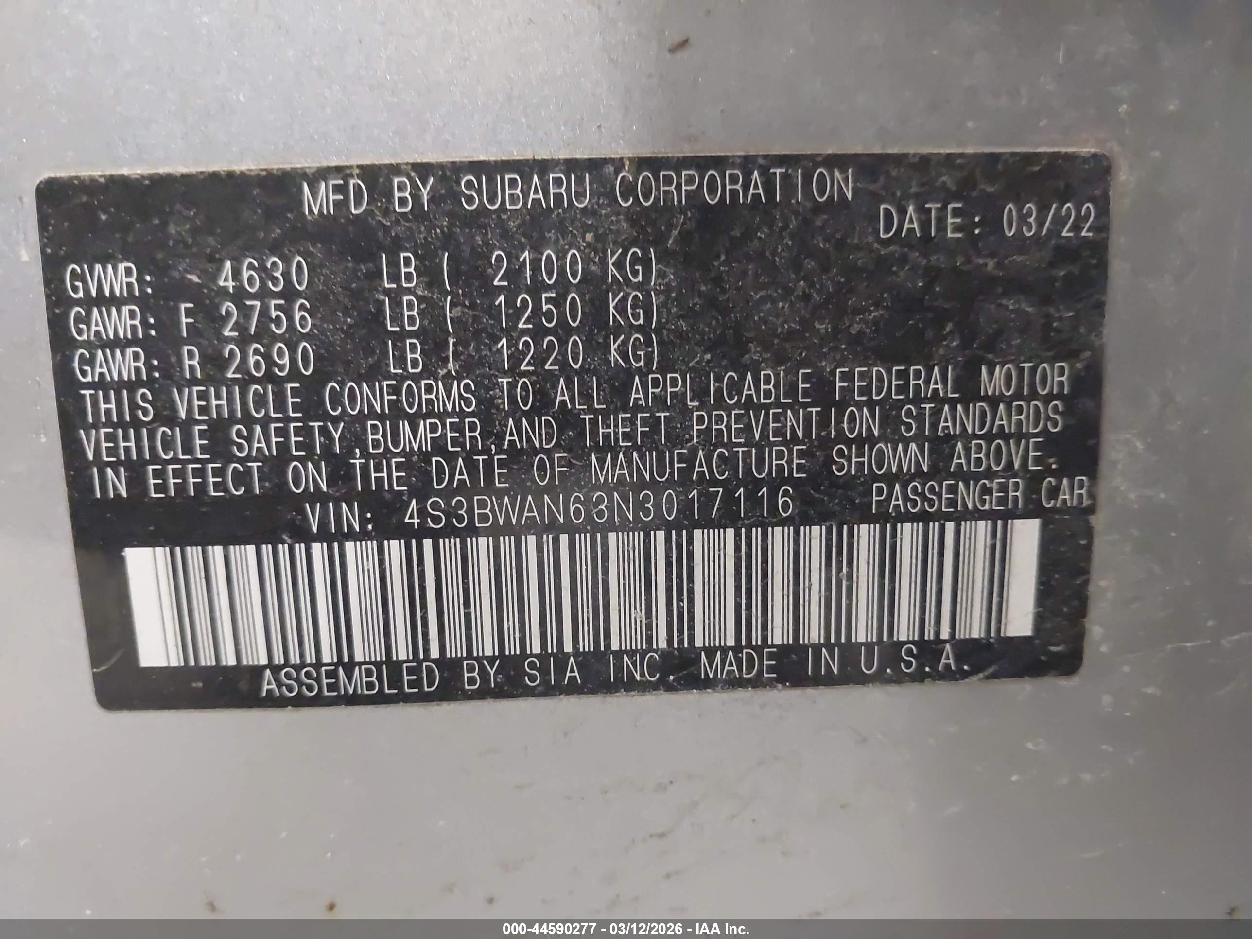 SUBARU LEGACY image 9