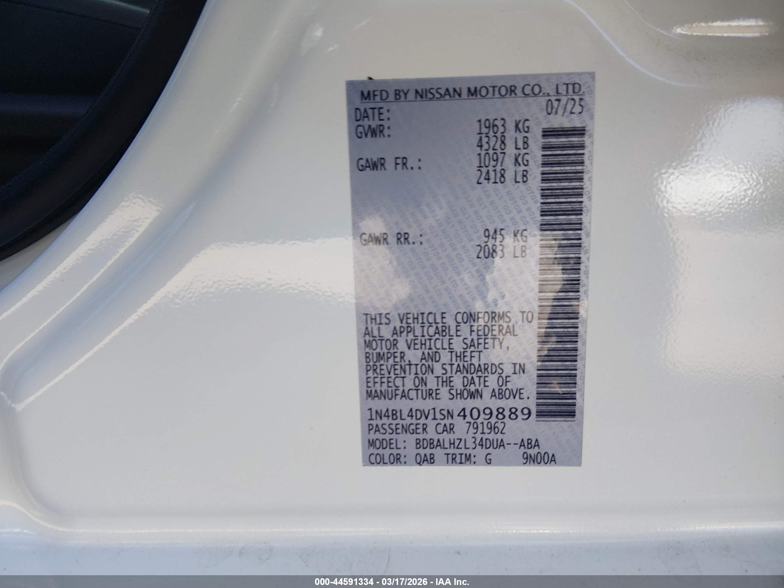 NISSAN ALTIMA image 9