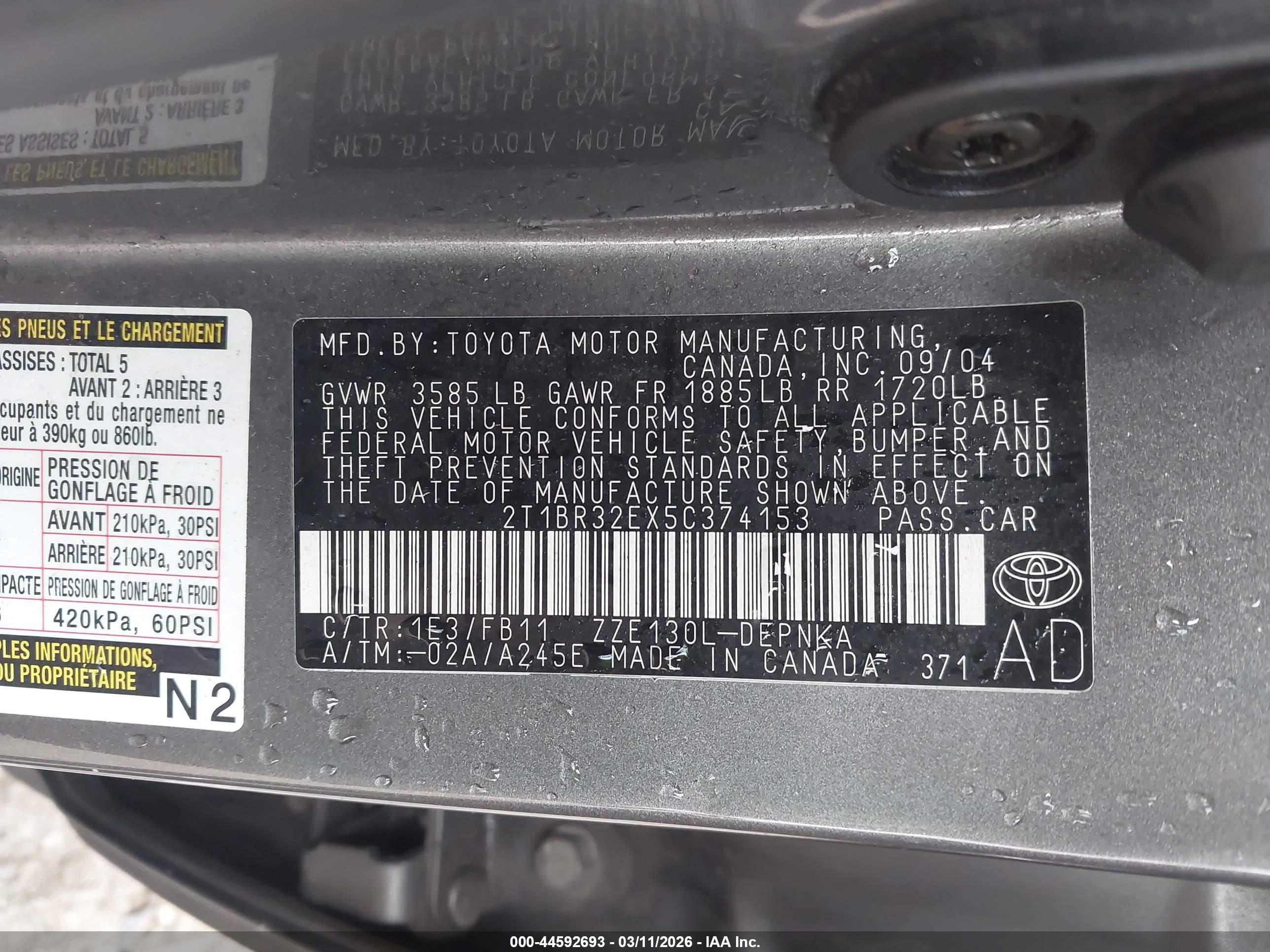 TOYOTA COROLLA image 9