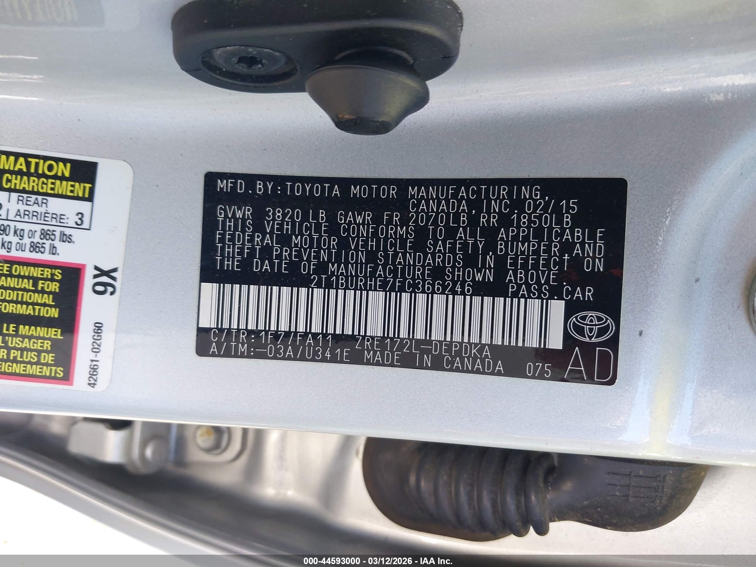 TOYOTA COROLLA image 9