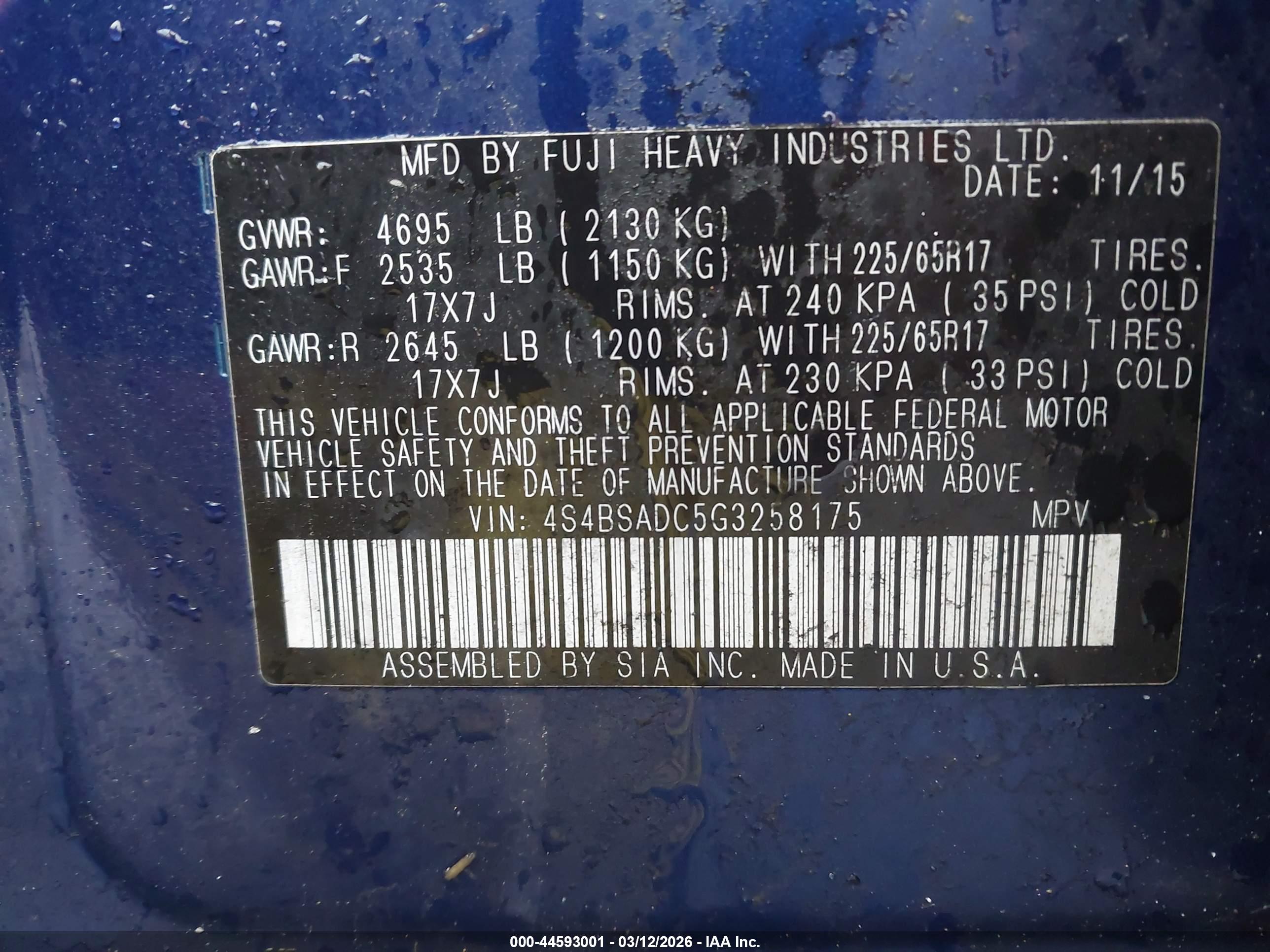 SUBARU OUTBACK image 9