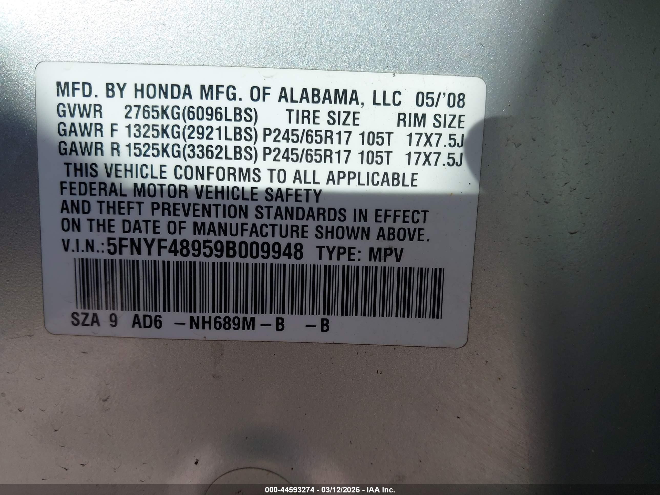HONDA PILOT image 9