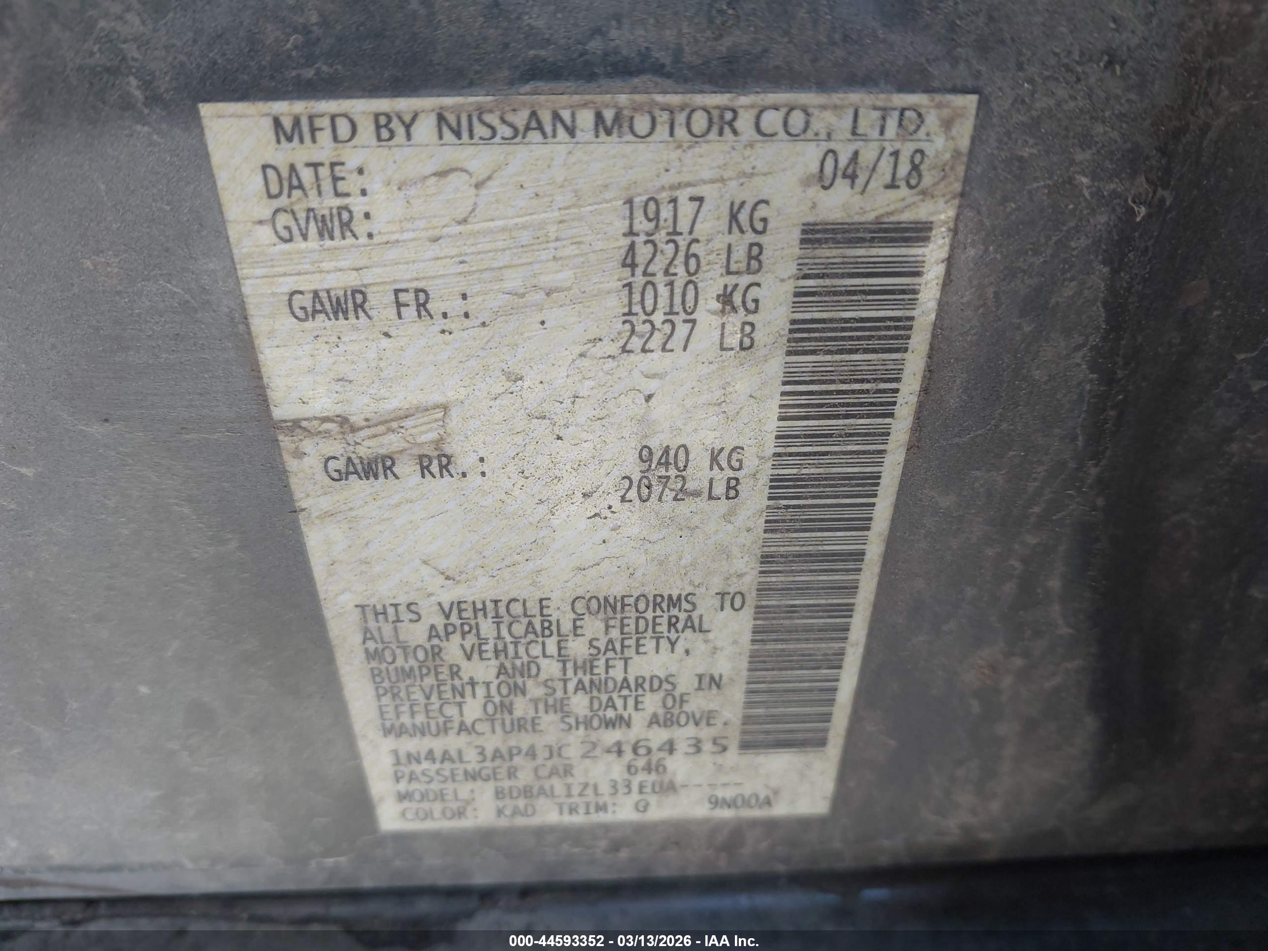 NISSAN ALTIMA image 9