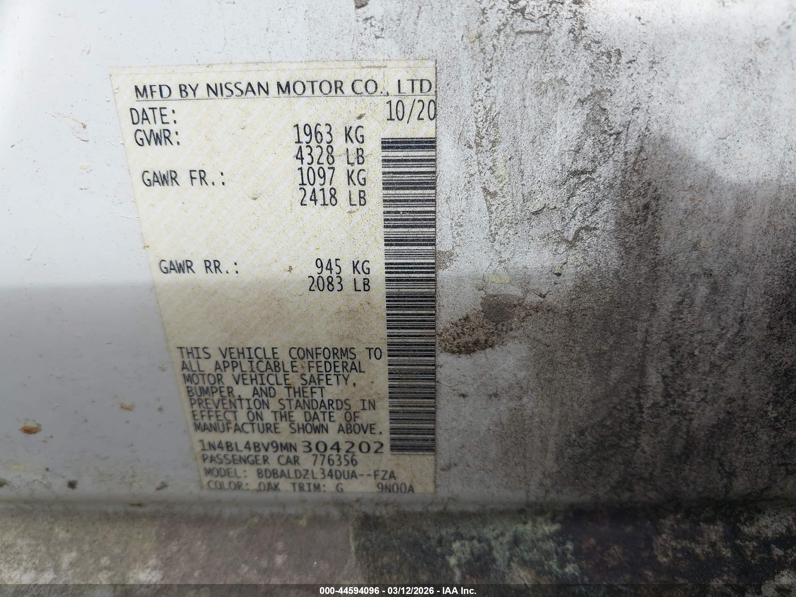NISSAN ALTIMA image 9