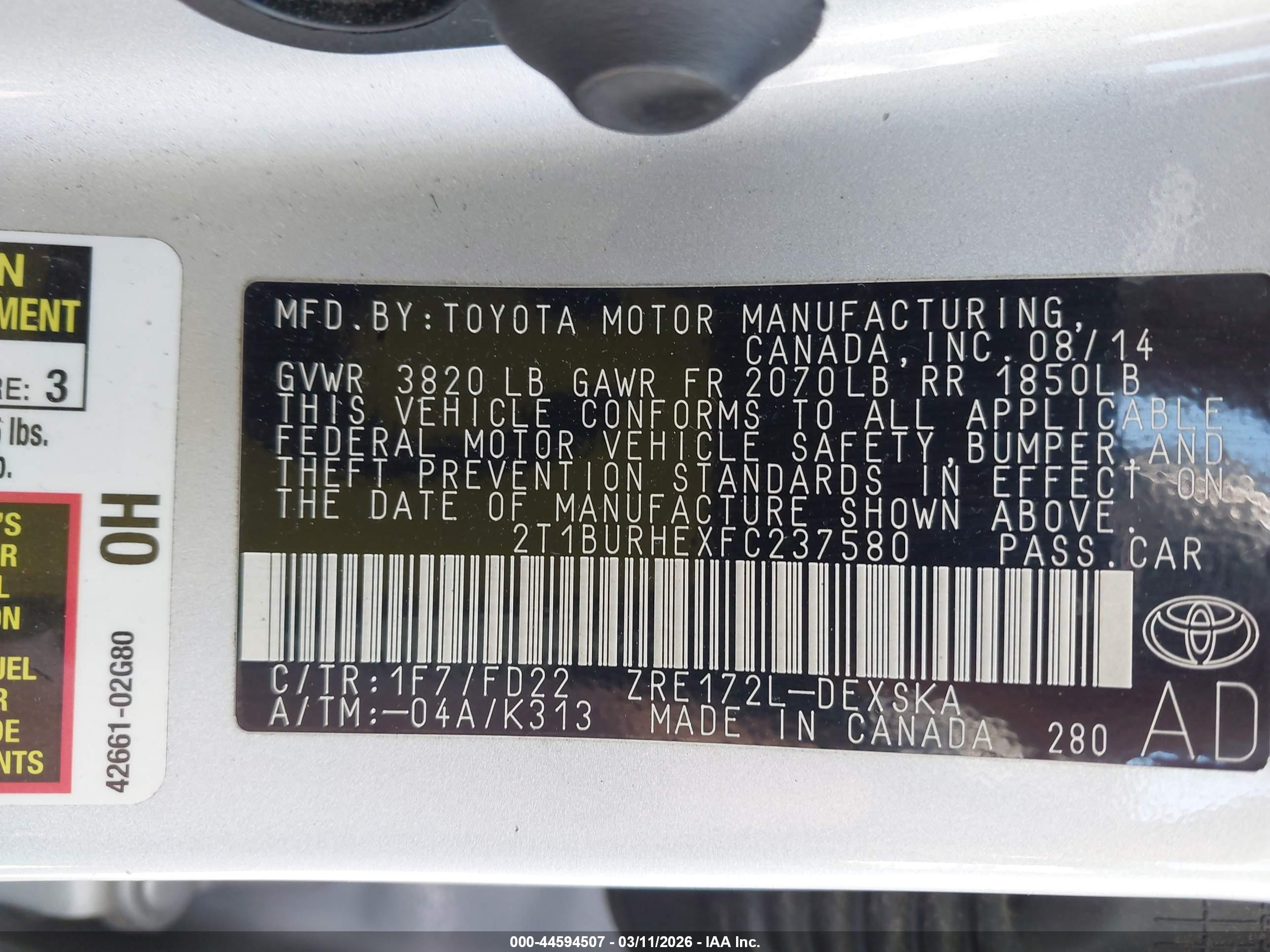 TOYOTA COROLLA image 9