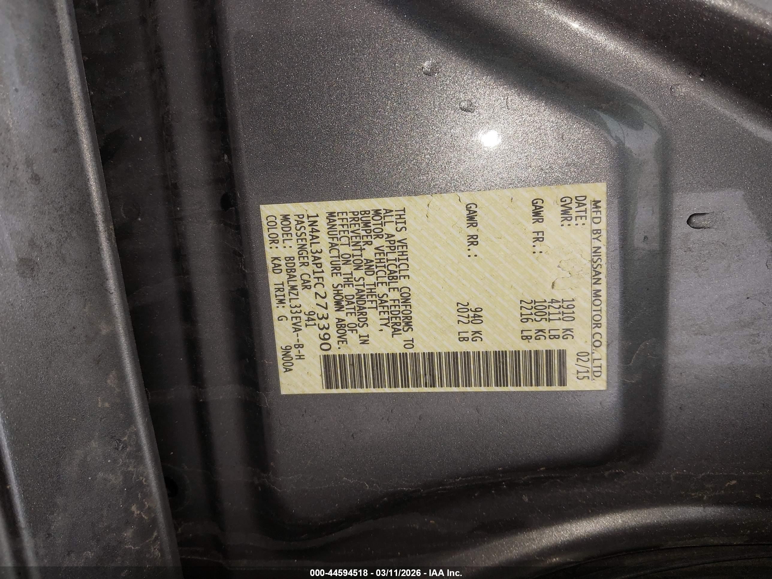 NISSAN ALTIMA image 9