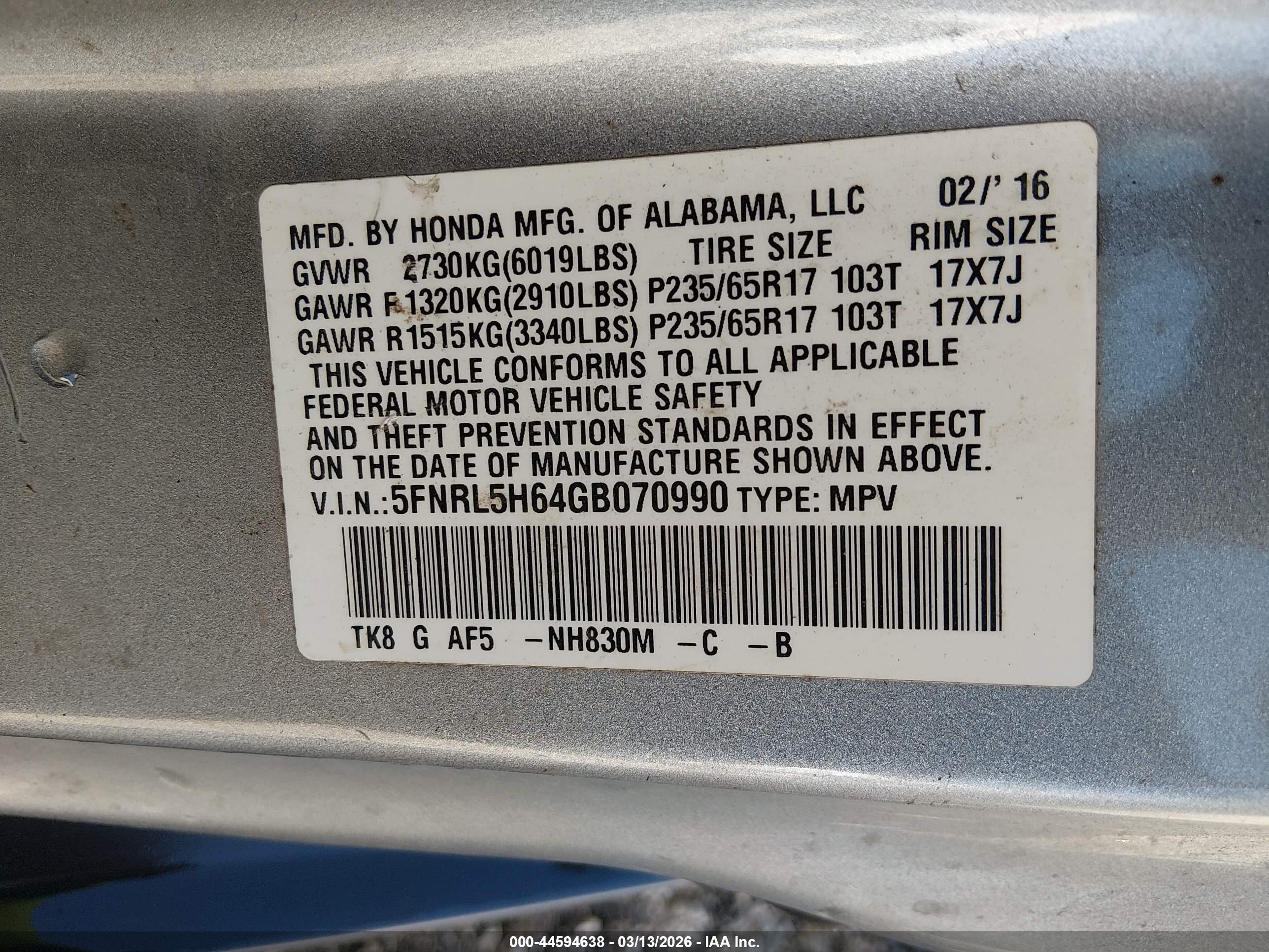 HONDA ODYSSEY image 9