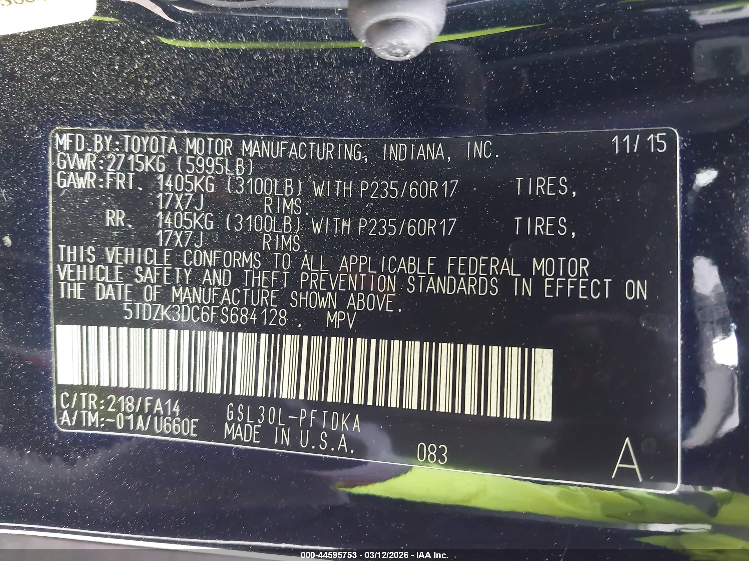 TOYOTA SIENNA image 9
