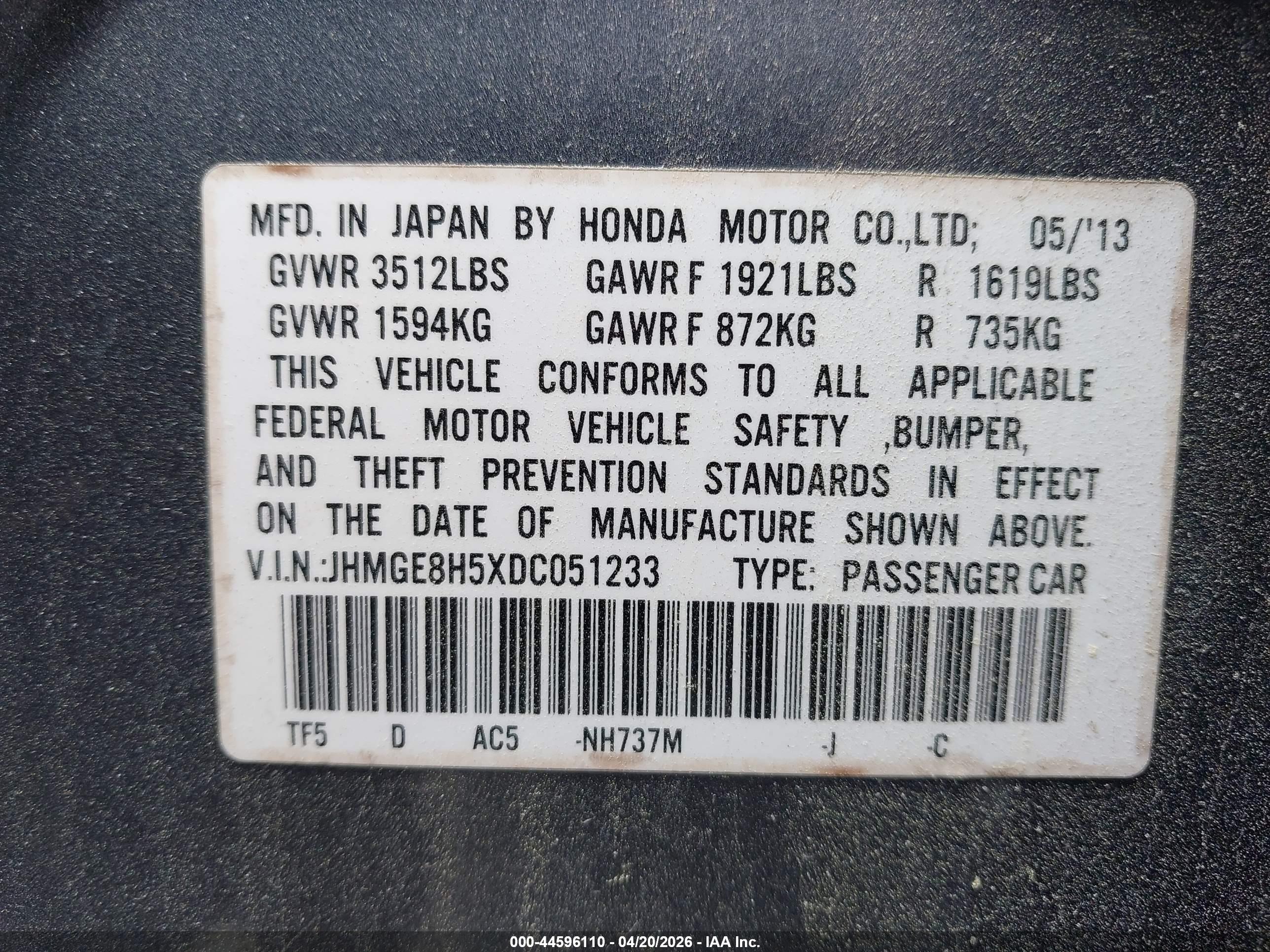 HONDA FIT image 9