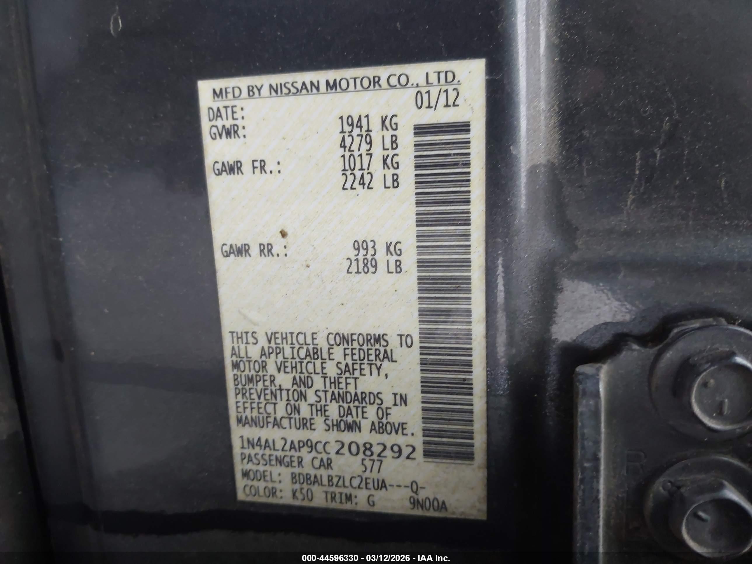 NISSAN ALTIMA image 9